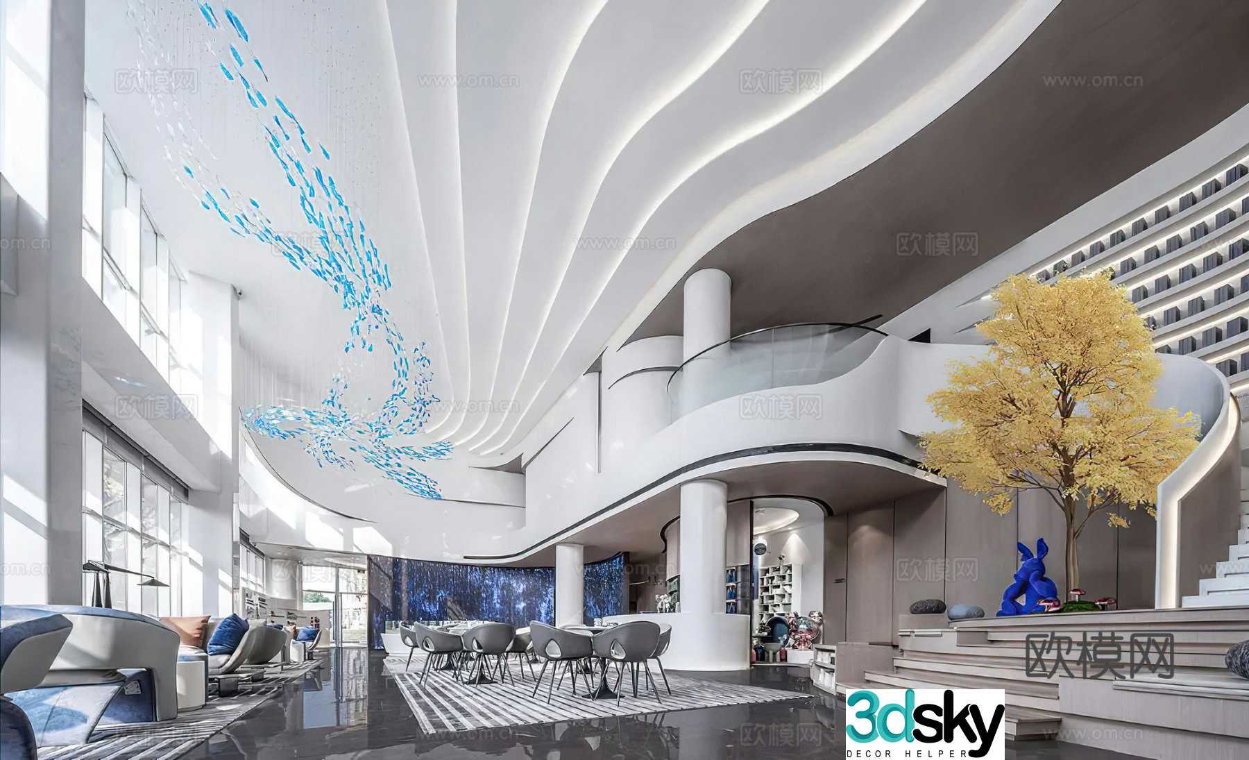 Modern Technology Exhibition Hall Sales Office Sales Department Company Lobby Hall Life Experience Hall 3D Model