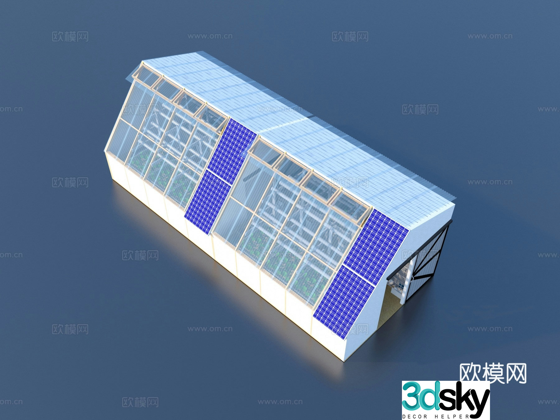 Greenhouse Glass House Glass Daylighting Top 3D Model