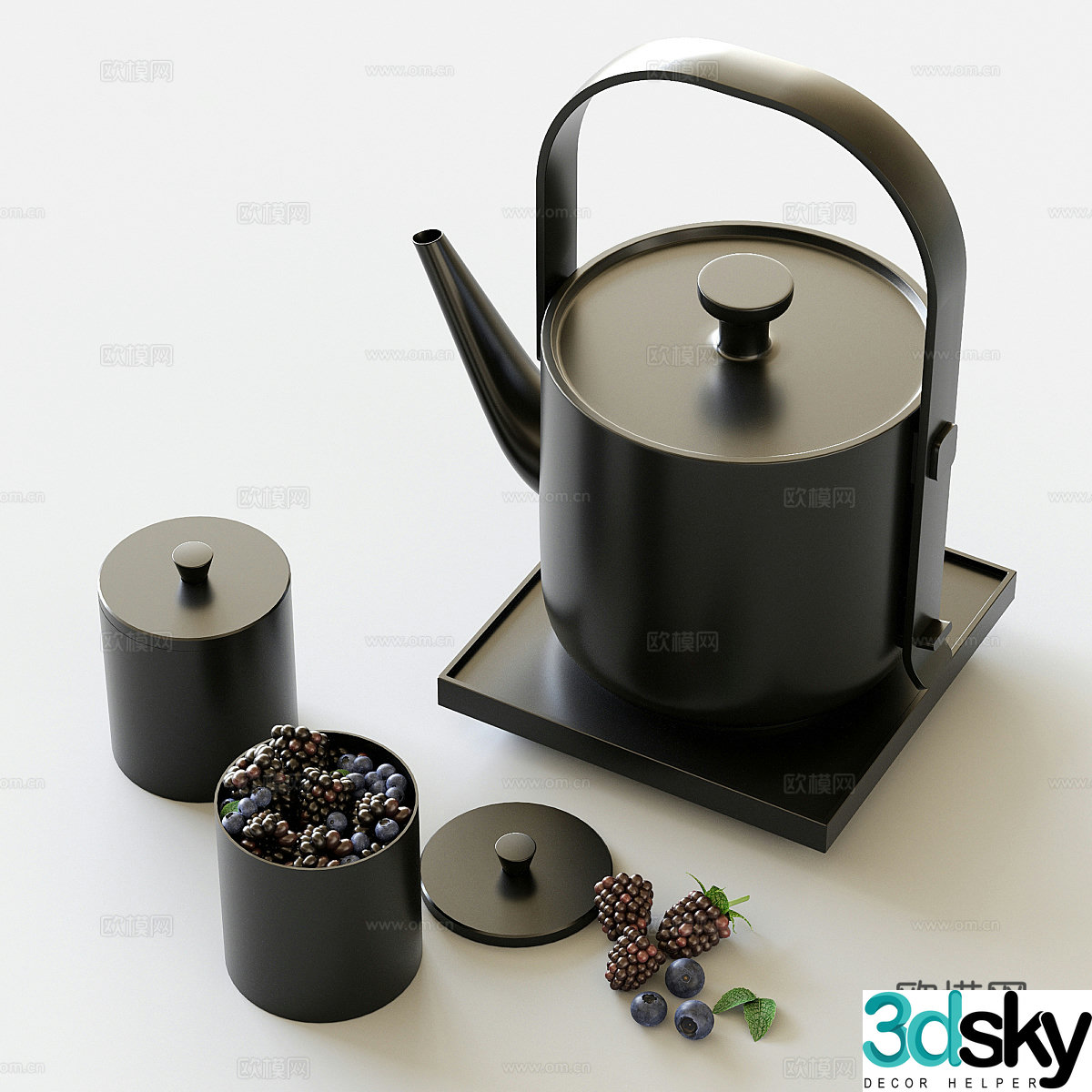 New Chinese tea set 3D model