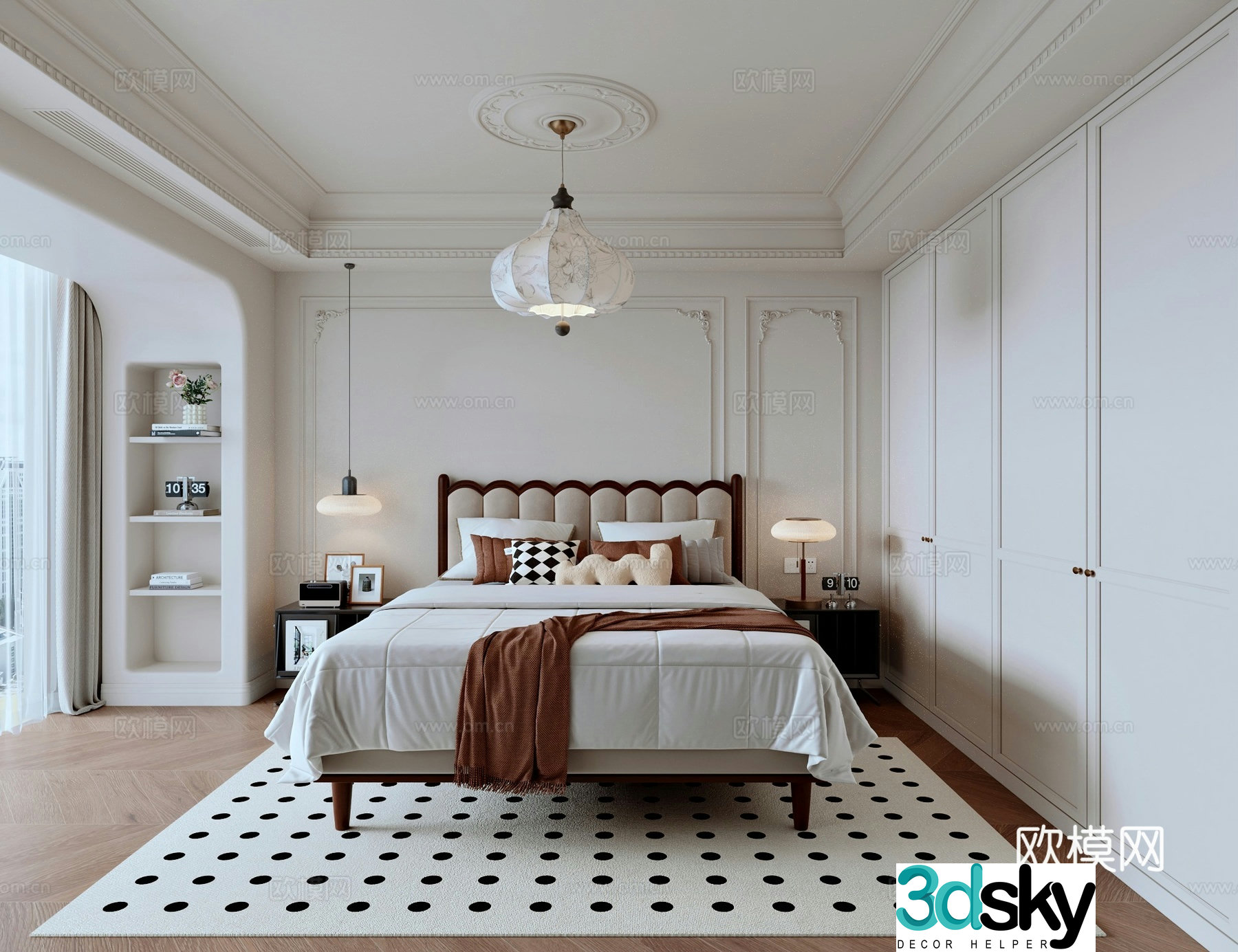 Middle-aged bedroom 3d model