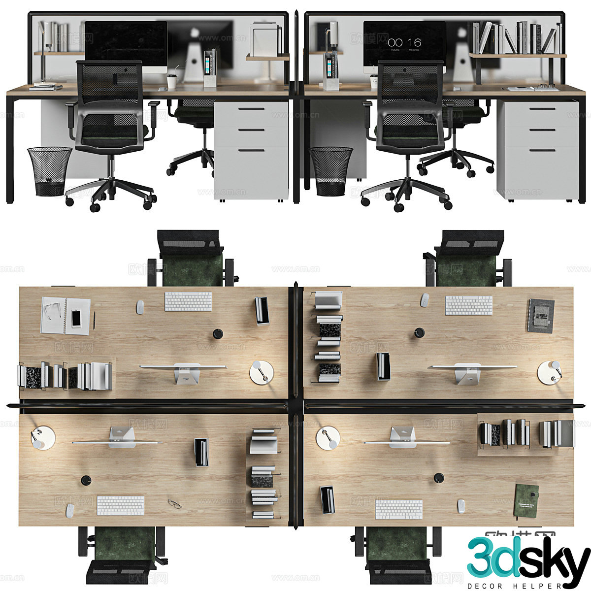 3d model of office desk