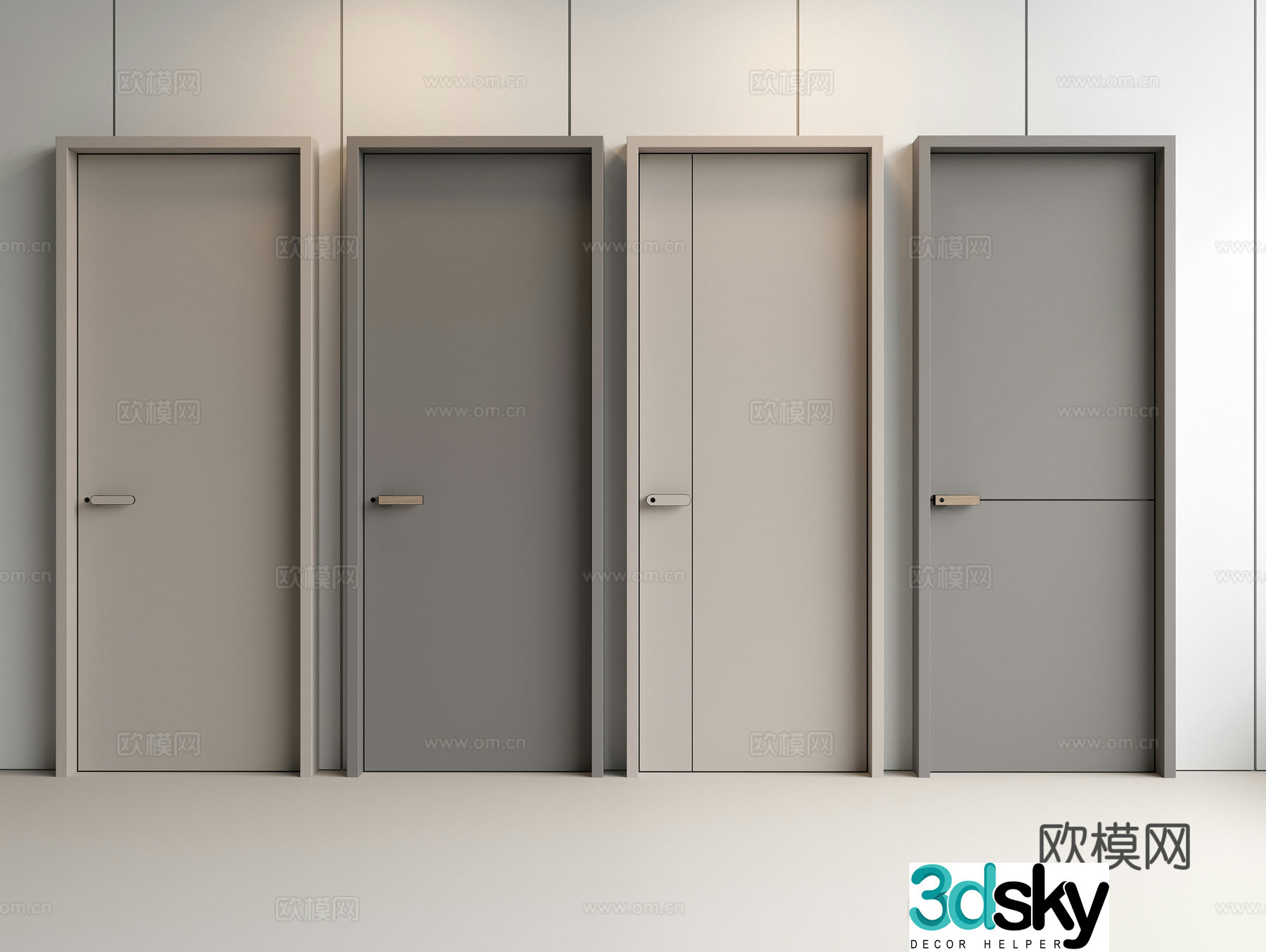 Modern door Single-open door Swing door Bedroom door Entrance door Minimalist door 3D model