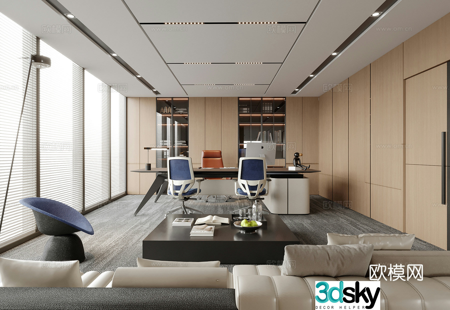 Modern General Manager Office Chairman Office Boss Office Desk Chair 3D Model