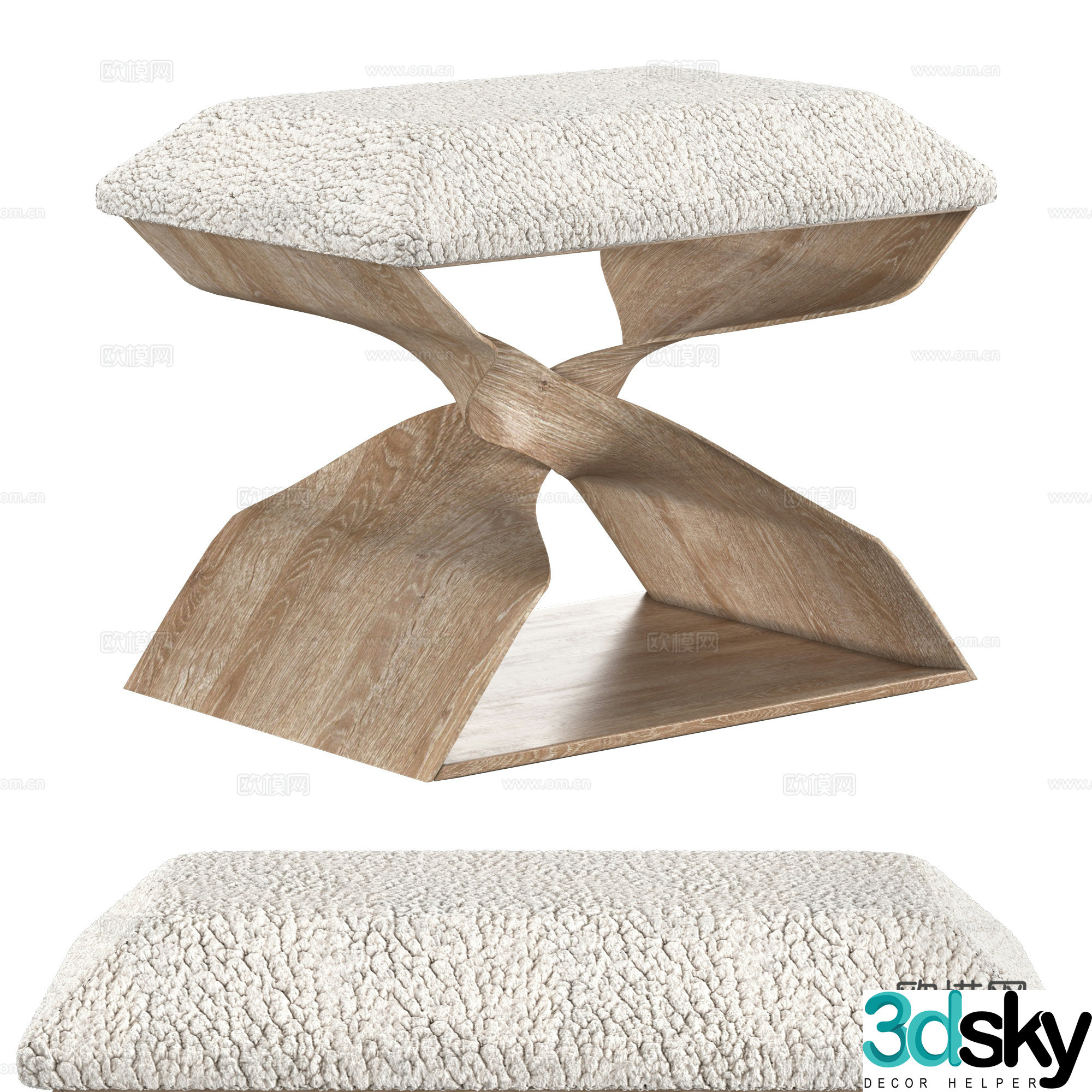 New Chinese style Wasabi stool 3D model