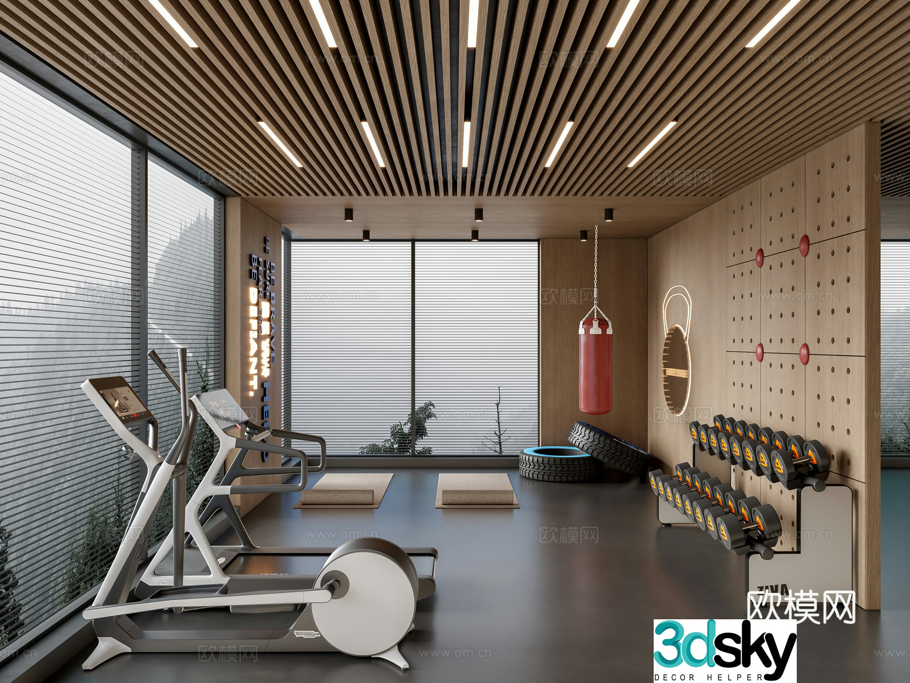 Modern gym 3d model