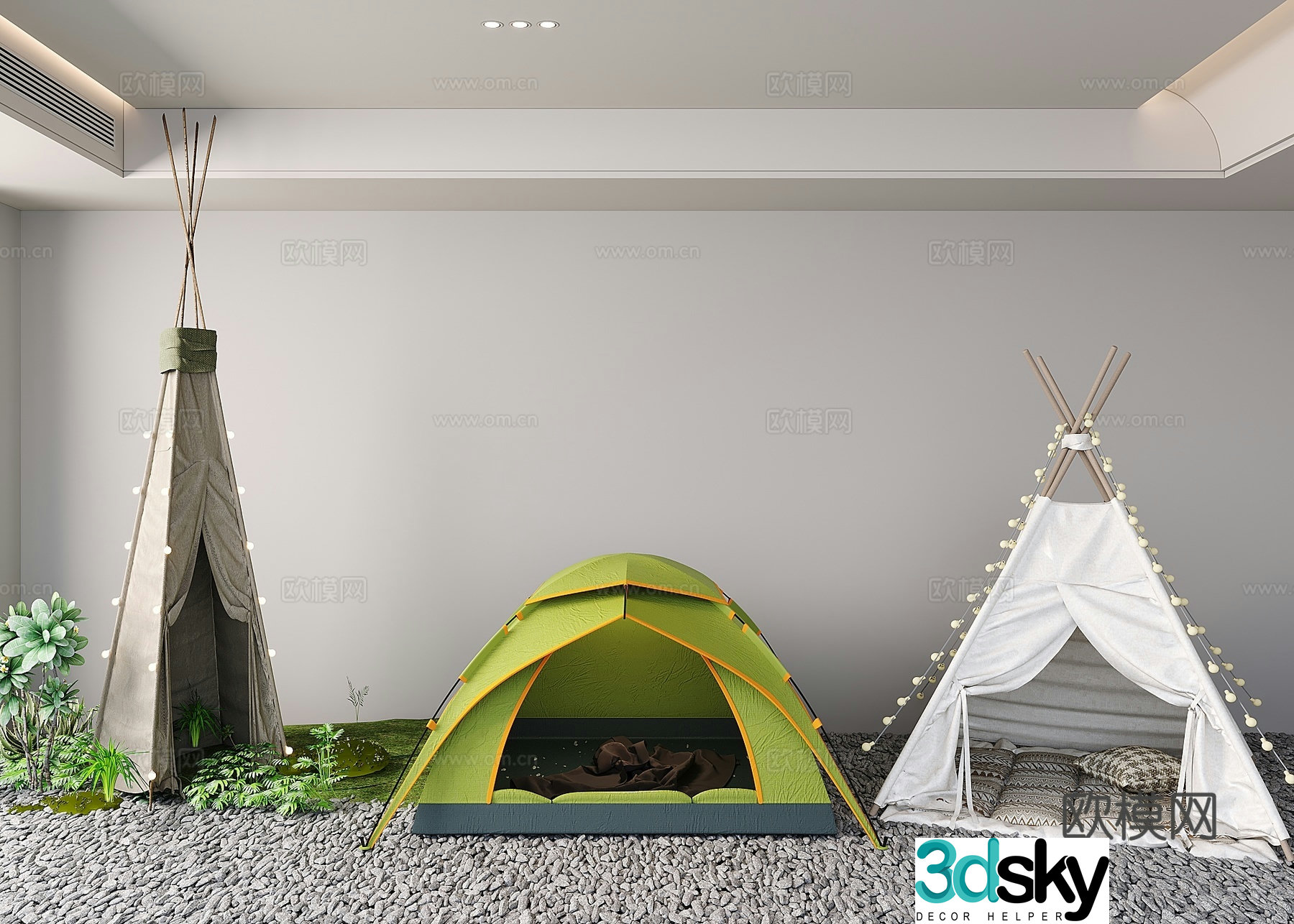 Outdoor camping tent 3d model