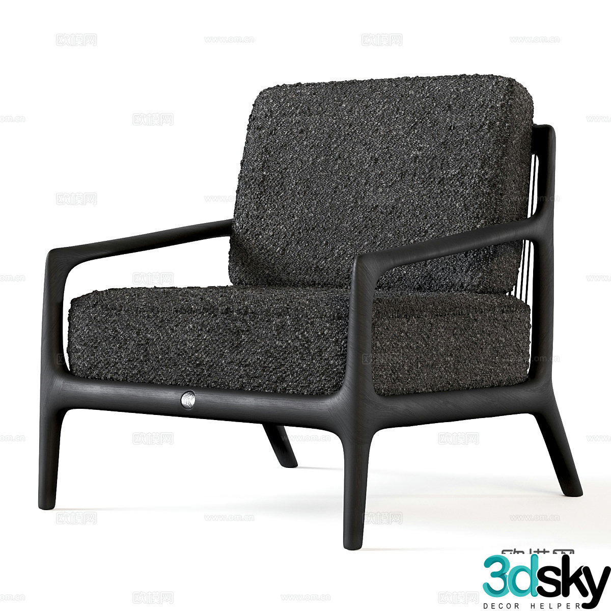 Modern Italian Moonlight Giorgio lounge chair 3d model