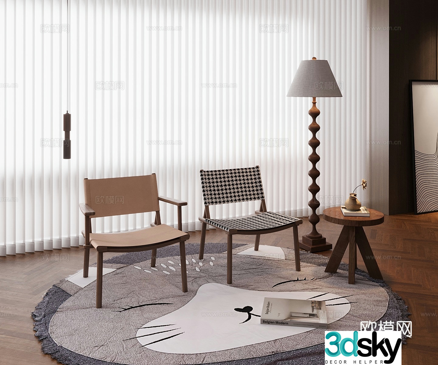 Modern single chair 3d model
