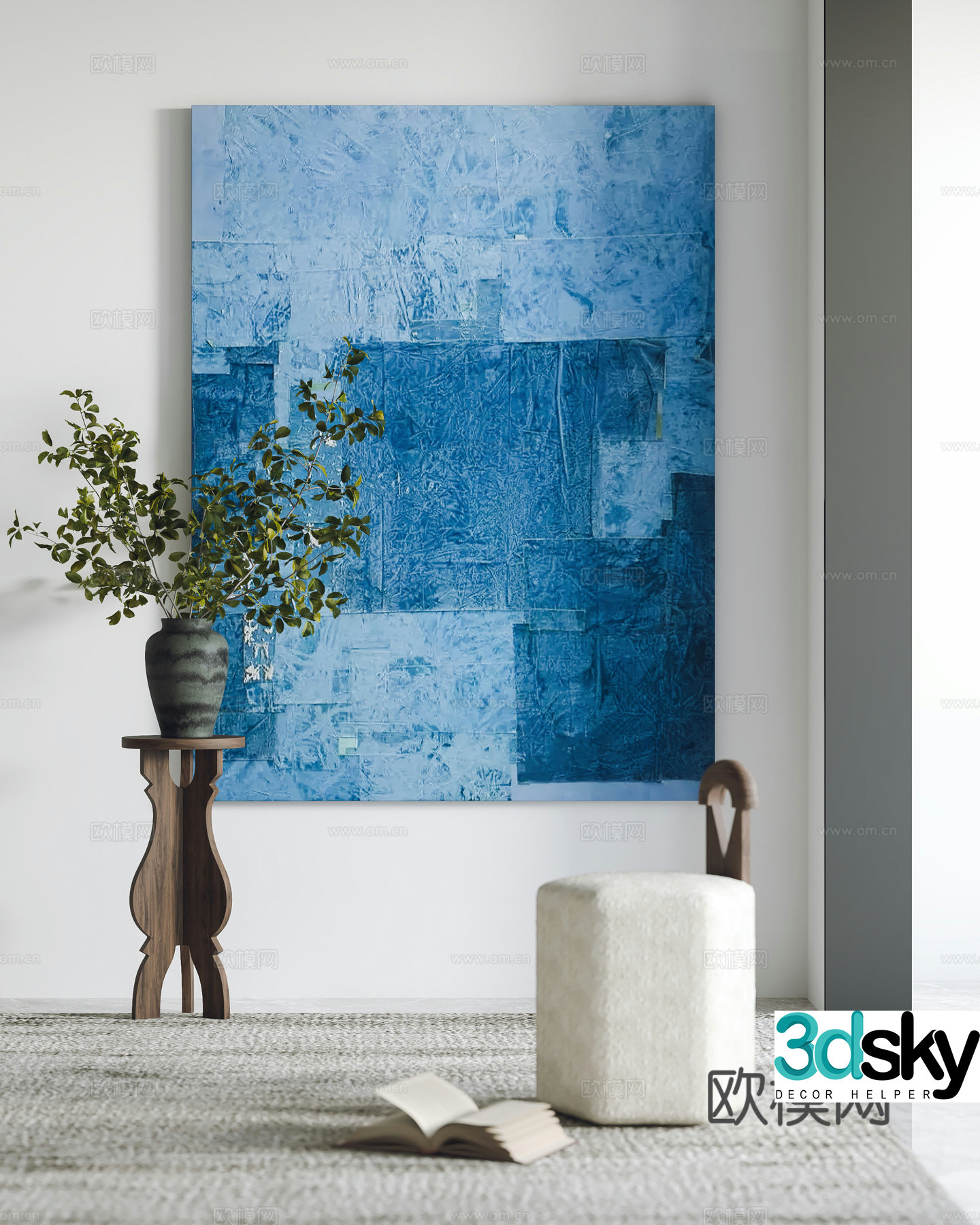 Modern decorative paintings hanging paintings corners ornaments 3D model