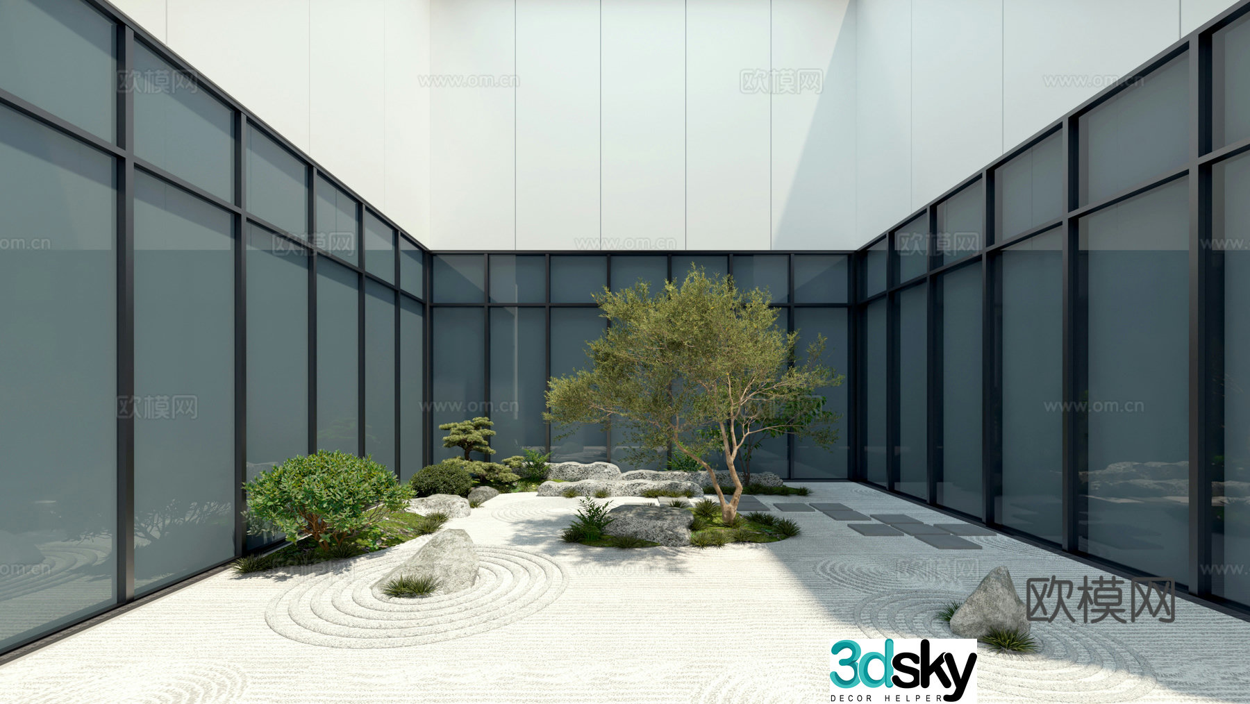 Garden dry landscape sketch 3d model