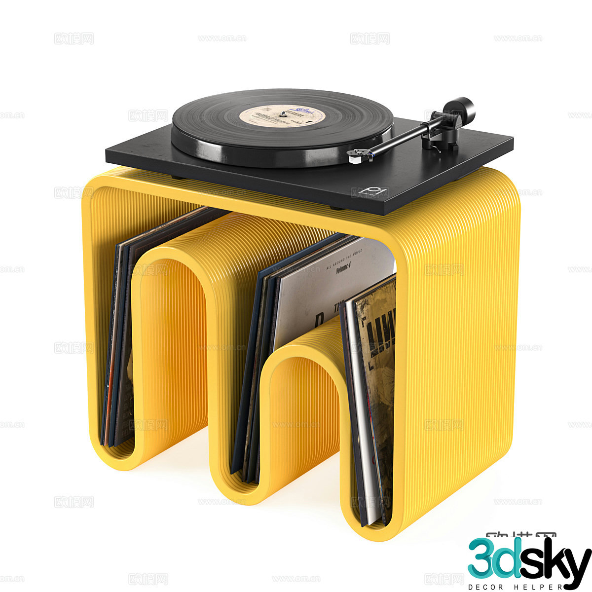 Modern record machine rack 3d model