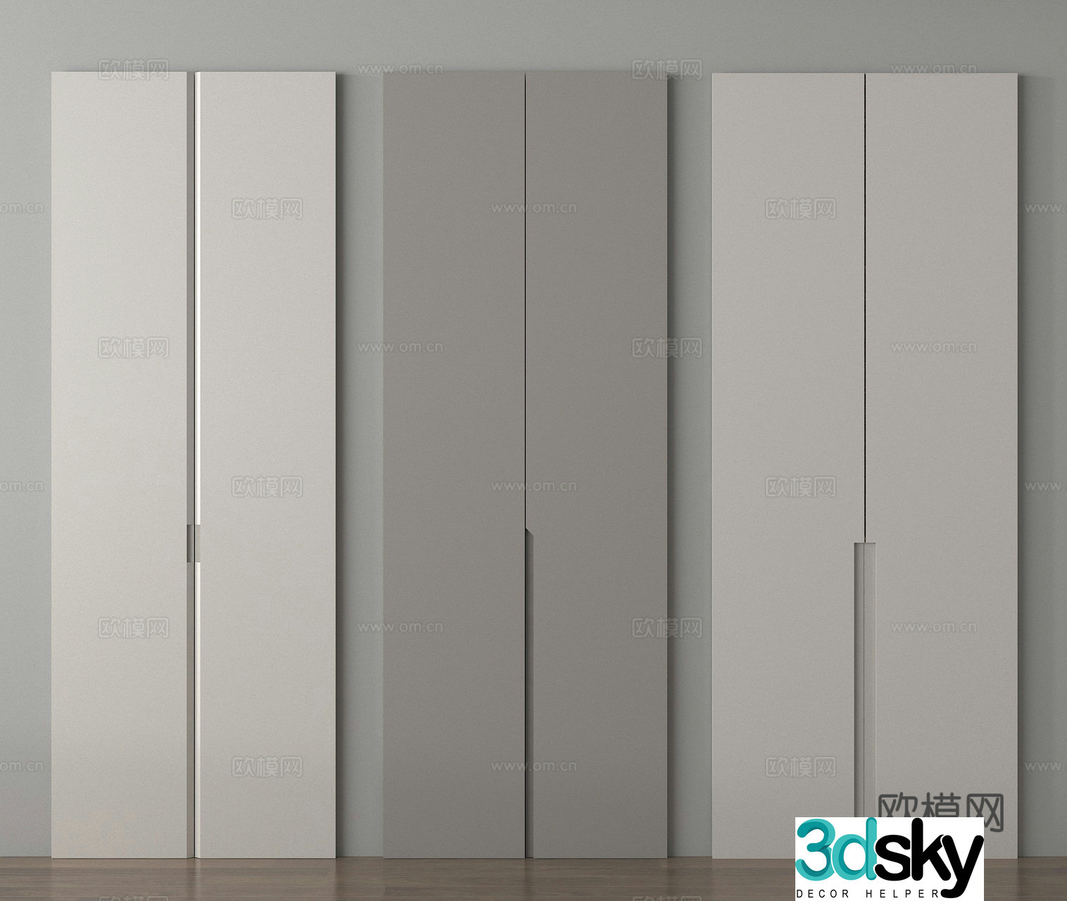 Cabinet door door panel Wardrobe door panel Handle cabinet door 3D model