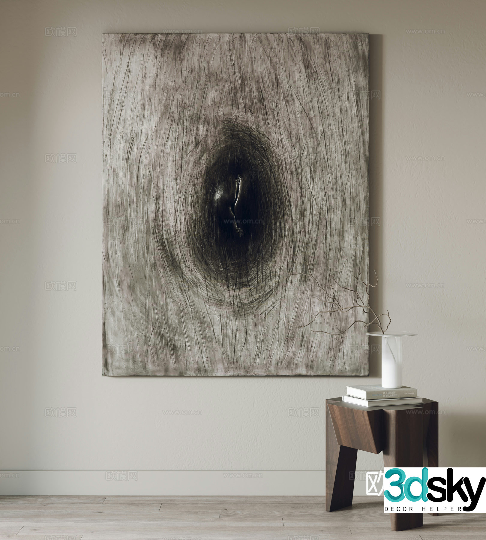 Modern decorative painting Hanging paintings Angle table 3D model