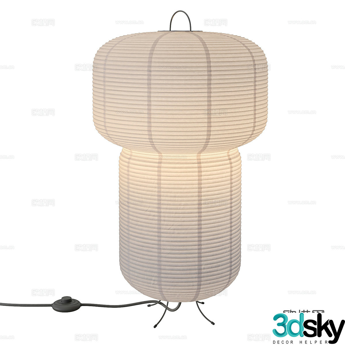 New Chinese-style Wasabi Japanese-style H&M rice paper floor lamp 3D model
