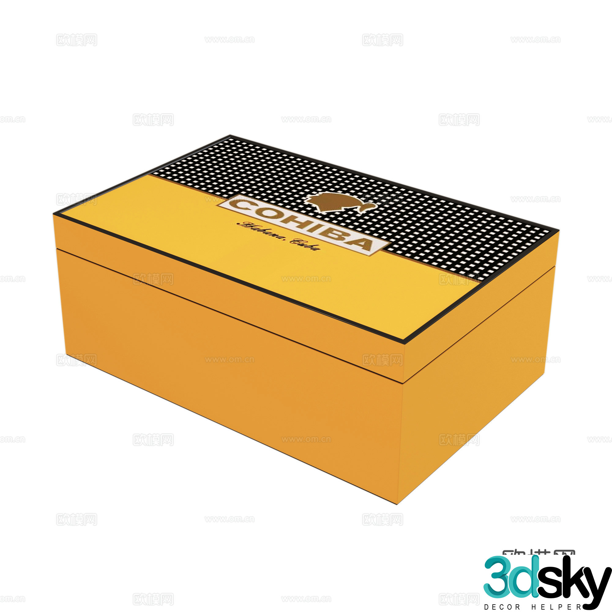 Gao Xiba Cigar Cigar Cigar Cigar Box Moisturizing Box 3D Model
