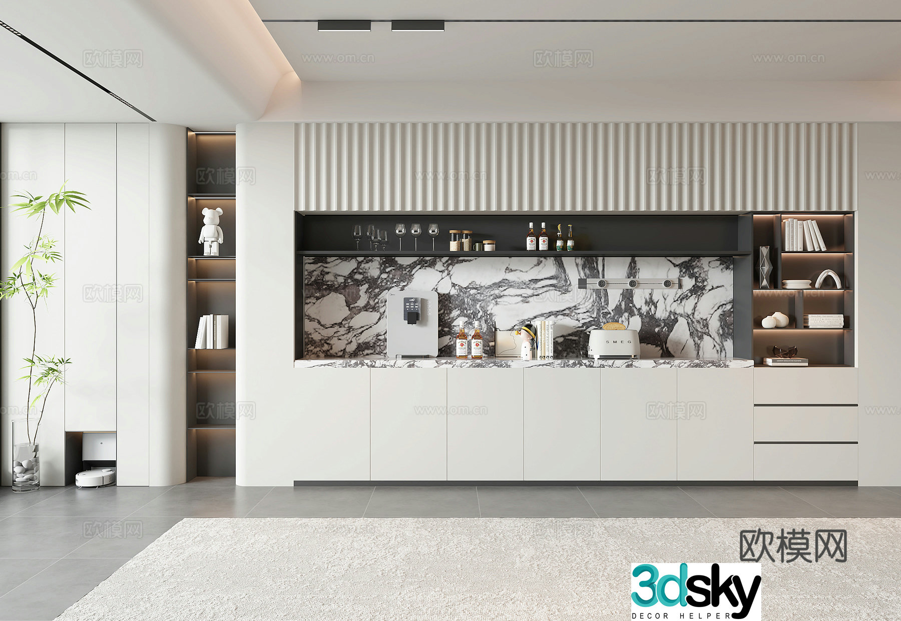 Modern wine cabinet 3d model