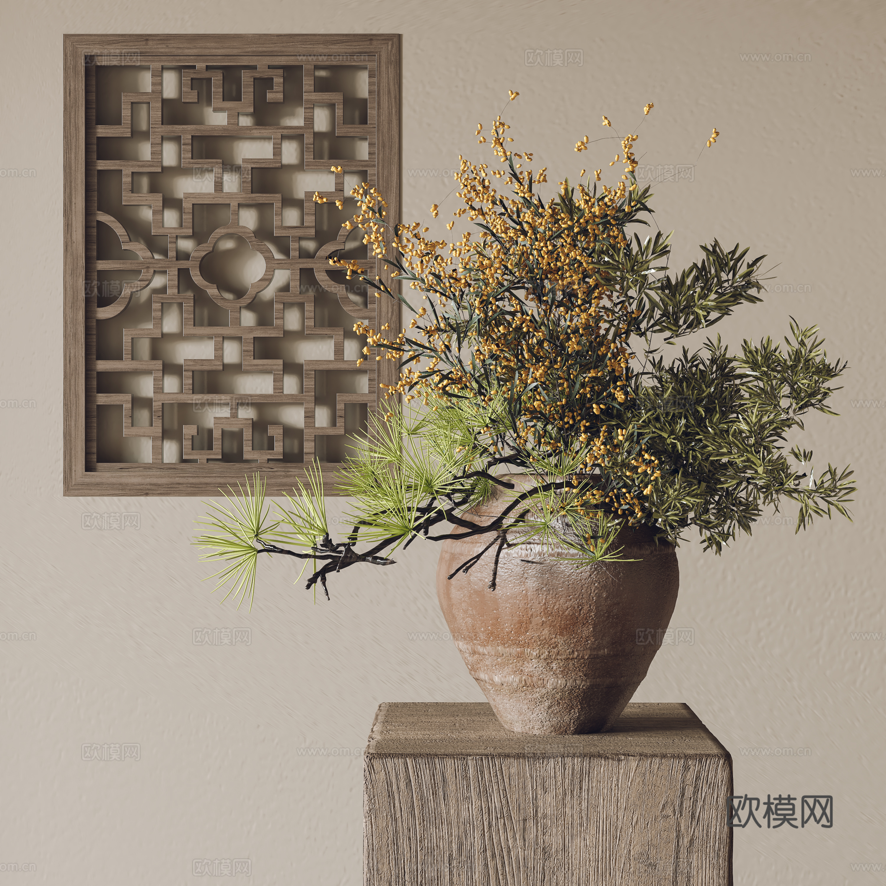 Modern jewelry ornaments Bonsai Pot Plant 3D Model