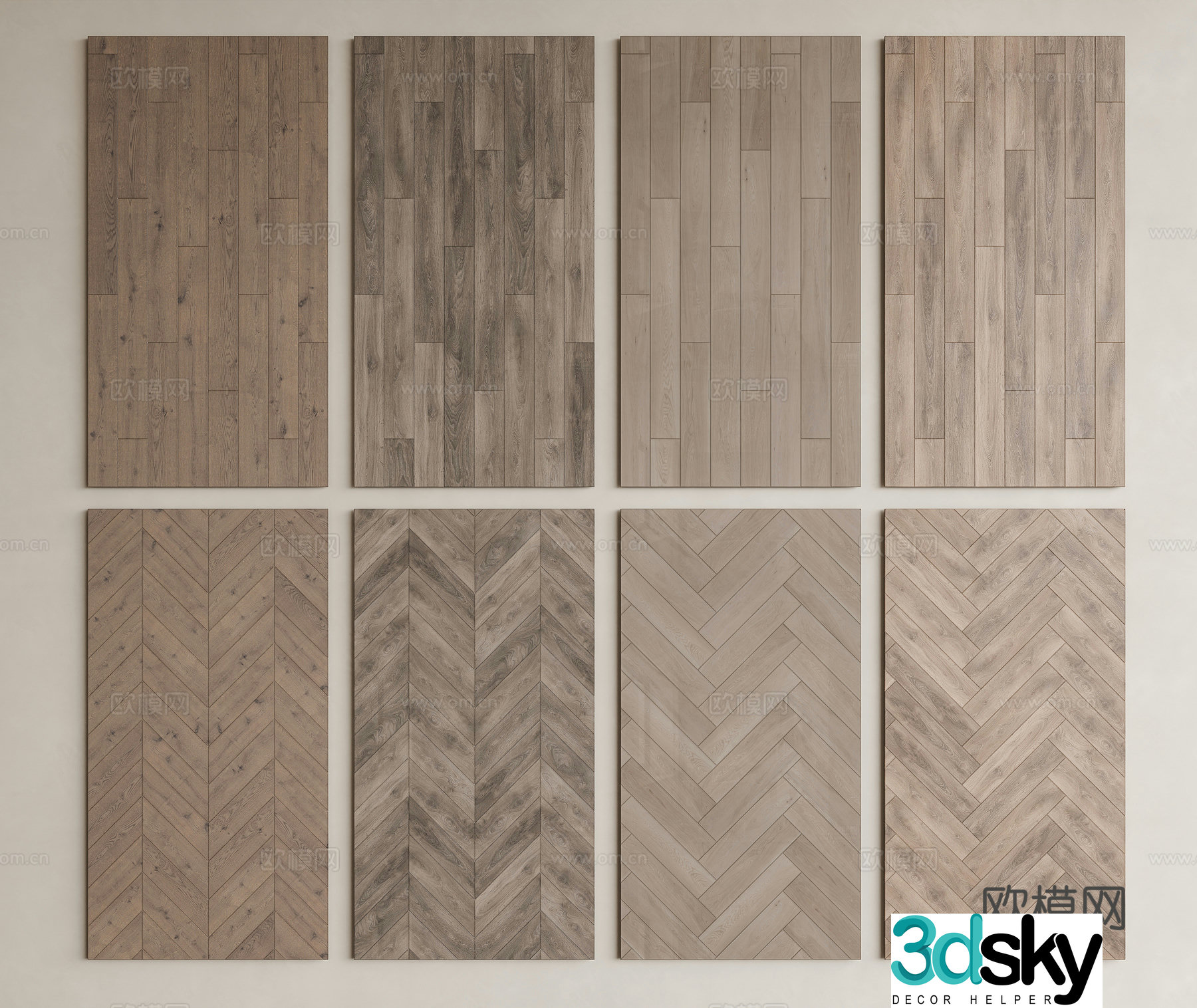 Modern wood floor solid wood floor herringbone floor fish bone floor wood grain brick wasagi wind 3d model