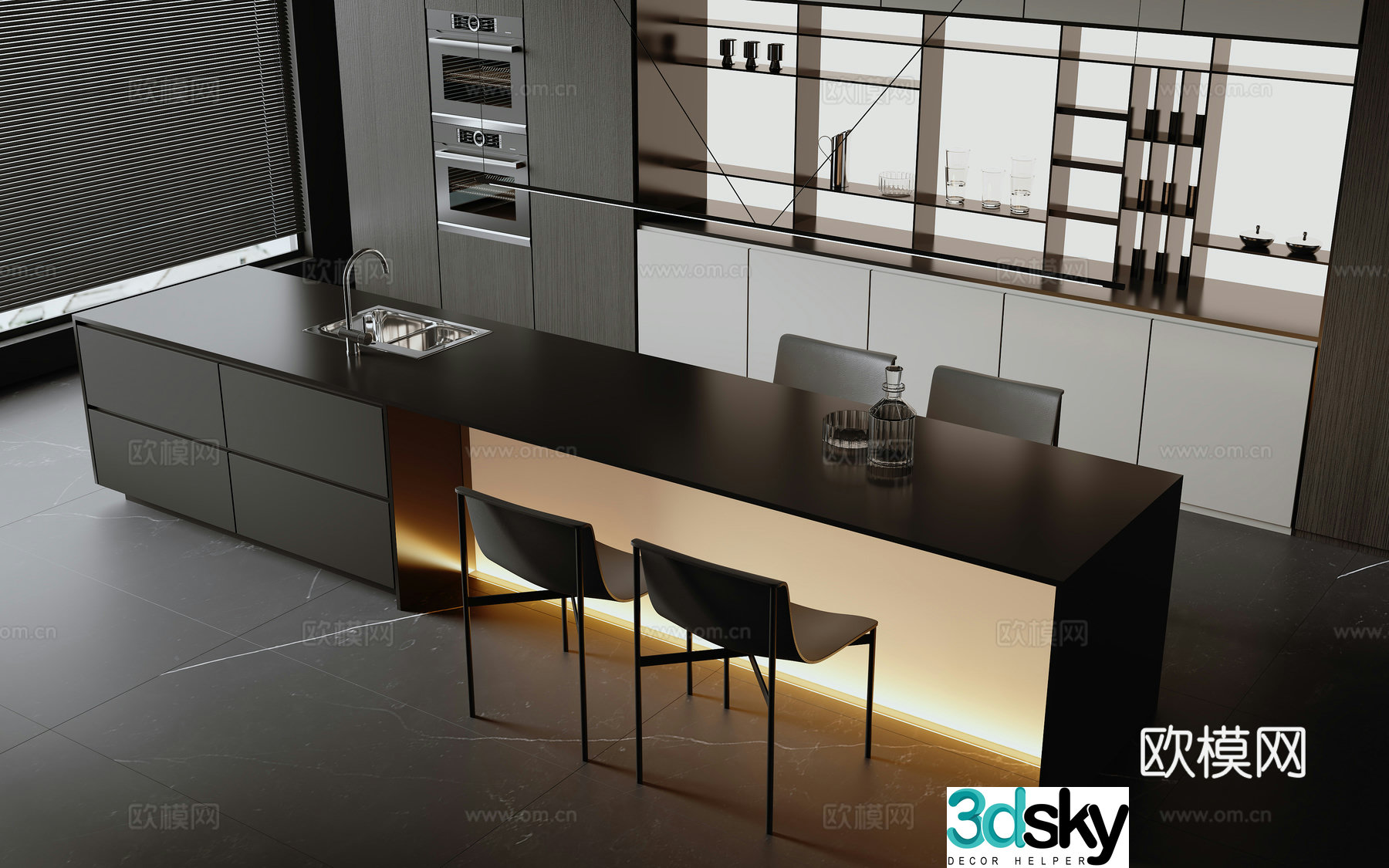 Modern Italian island 3D model