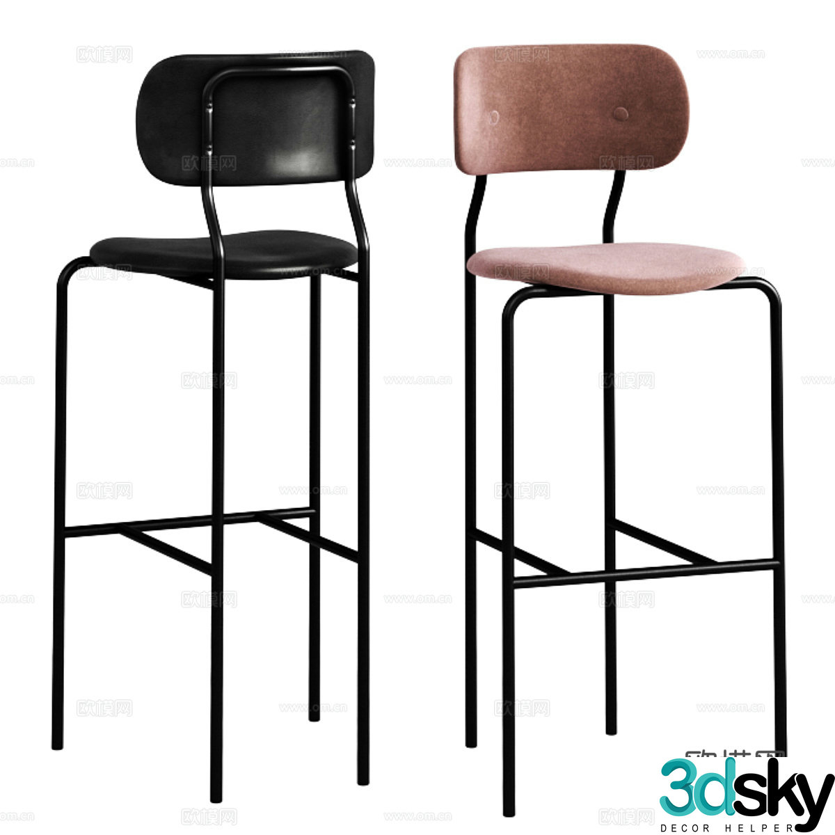 Modern minimalist GUBI Coco bar chair 3d model