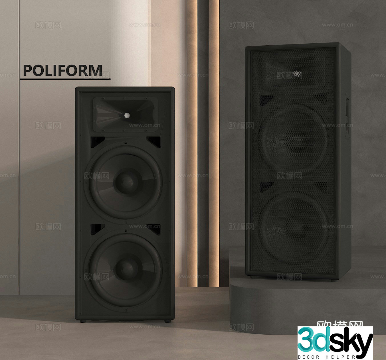 Audio floor-standing speaker 3d model