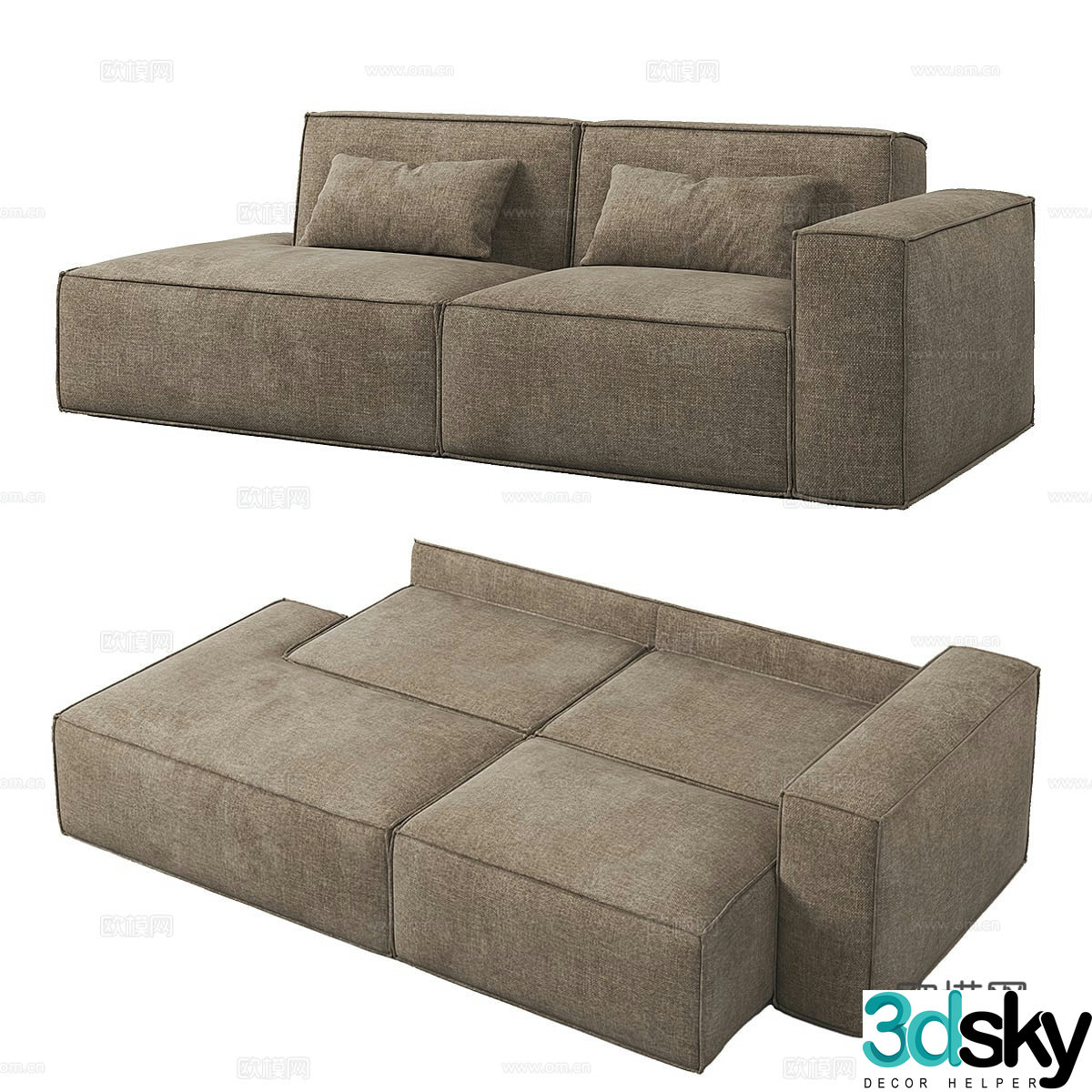 3d model of double sofa