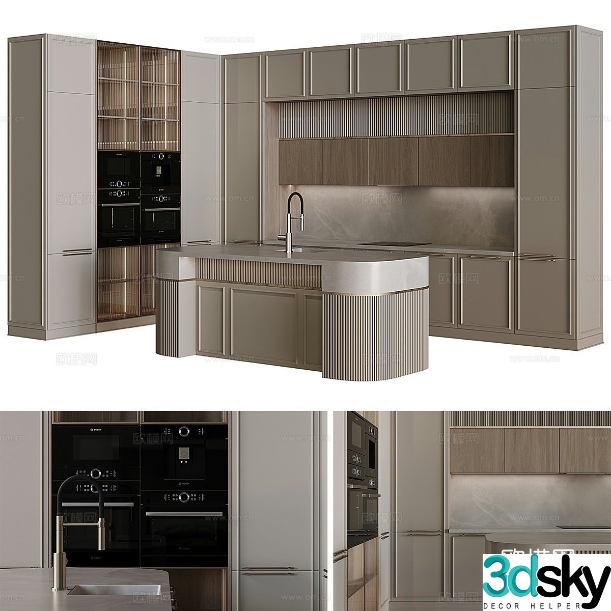 Modern Italian light luxury cabinet 3D model