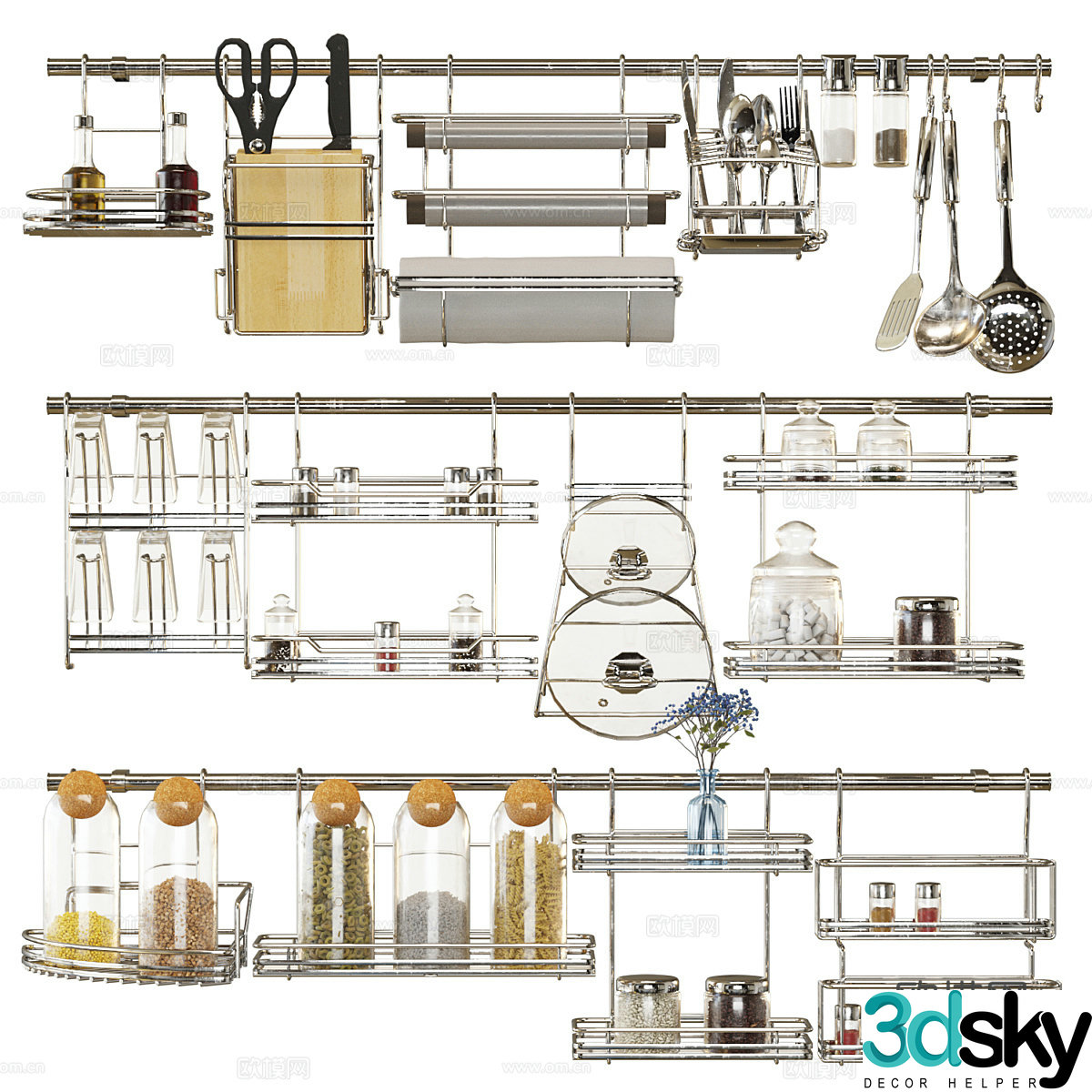 Modern kitchen supplies 3d model