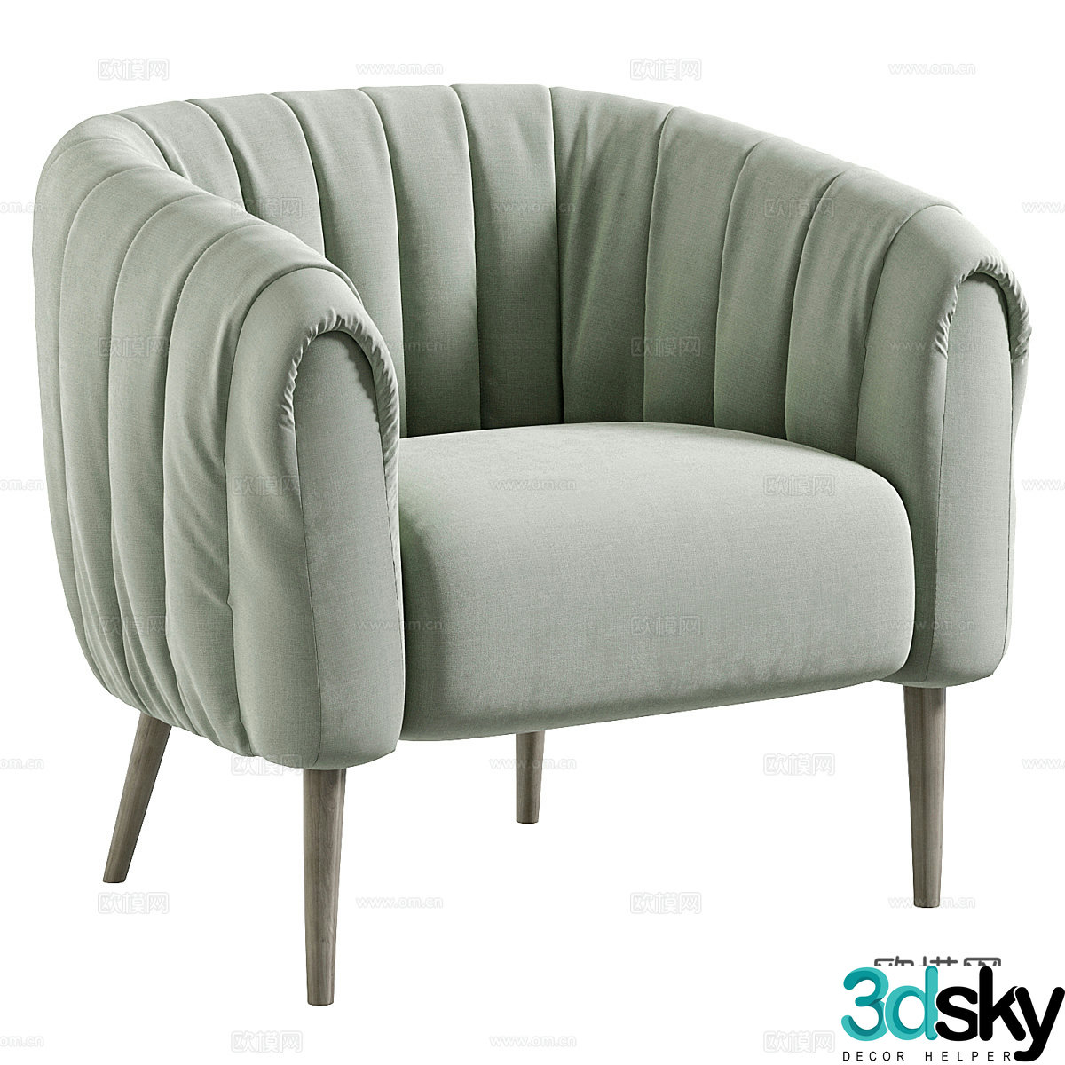 Modern cream style OREAS lounge chair 3d model