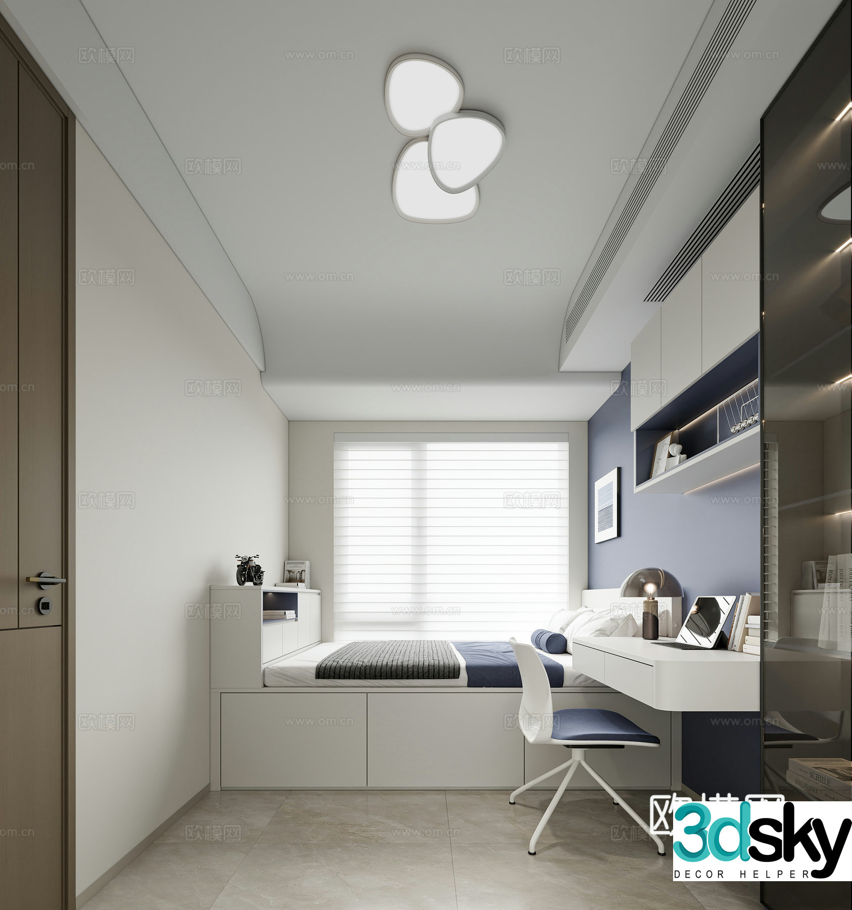 Modern tatami bedroom 3d model