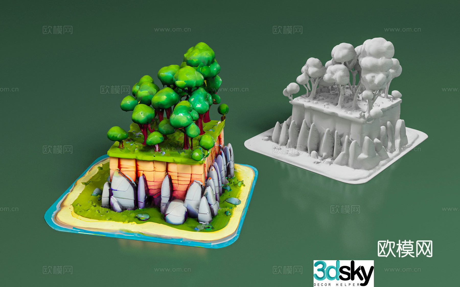 Cartoon scene Print toys Game scene Beauty Chen props Dress up Sculpture Ornaments 3D Model