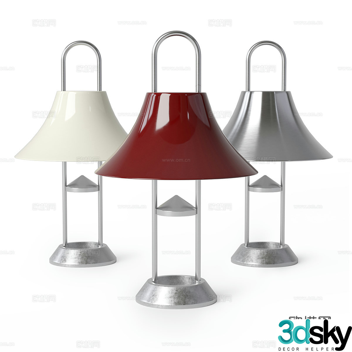Modern light luxury HAY Mousqueton portable desk lamp 3D model