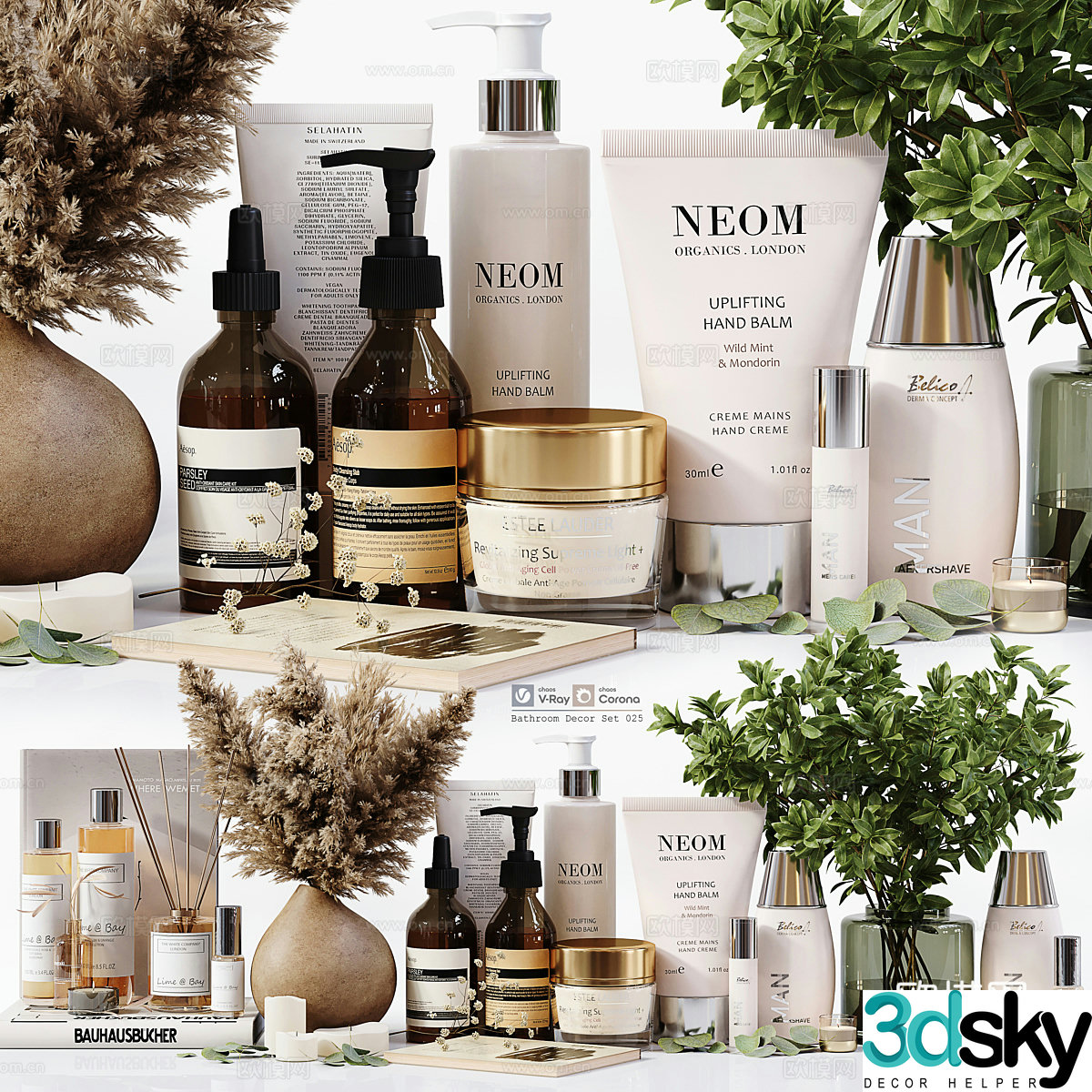 Bathroom accessories ornaments toiletries 3D model