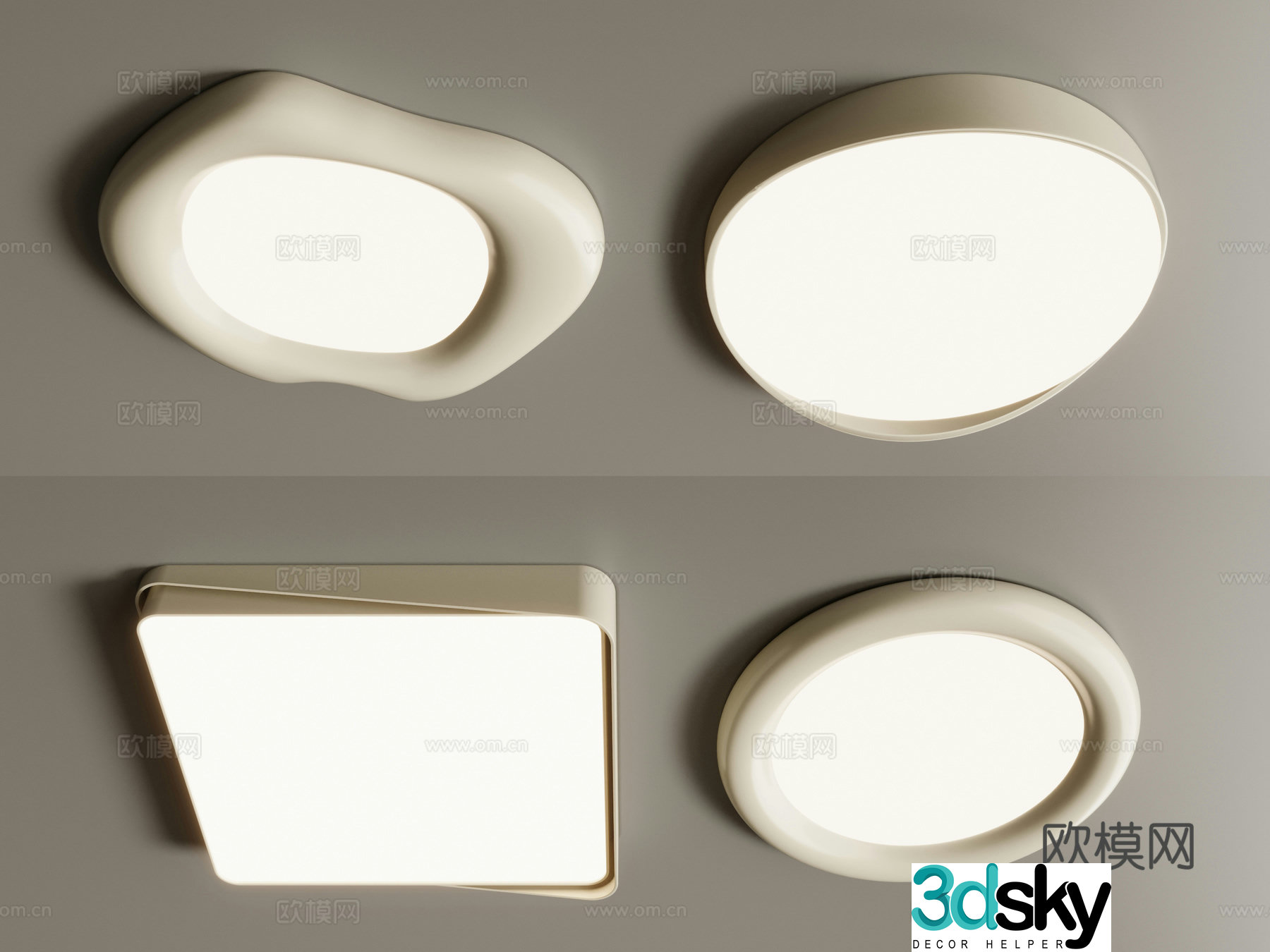 Modern ceiling light 3d model
