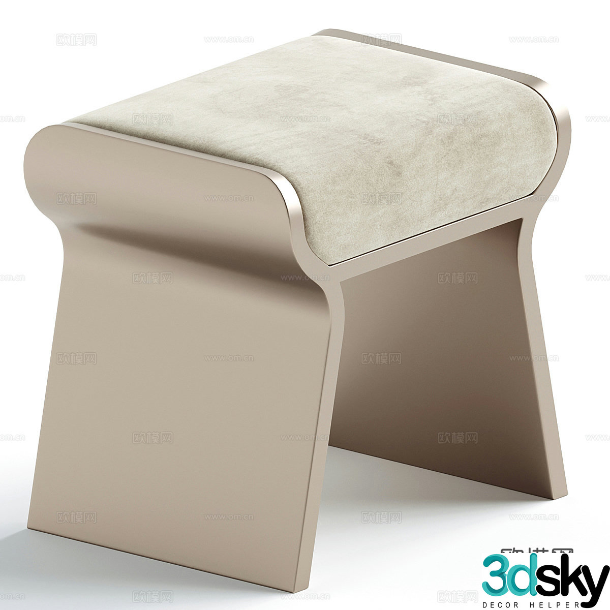 New Chinese style light luxury stool 3D model