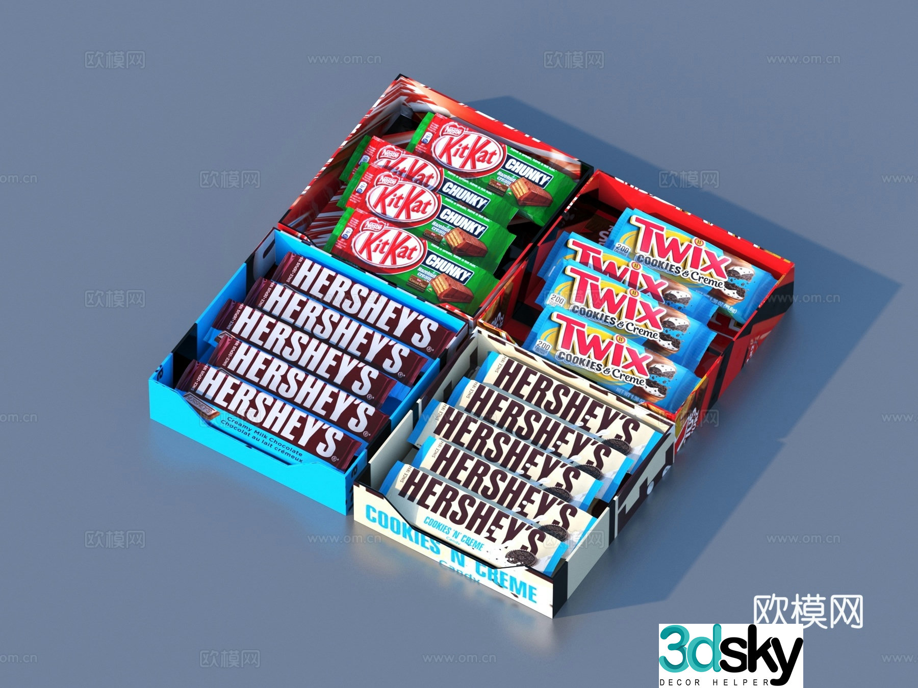 Snacks Packaging Bags Food Box 3D Model