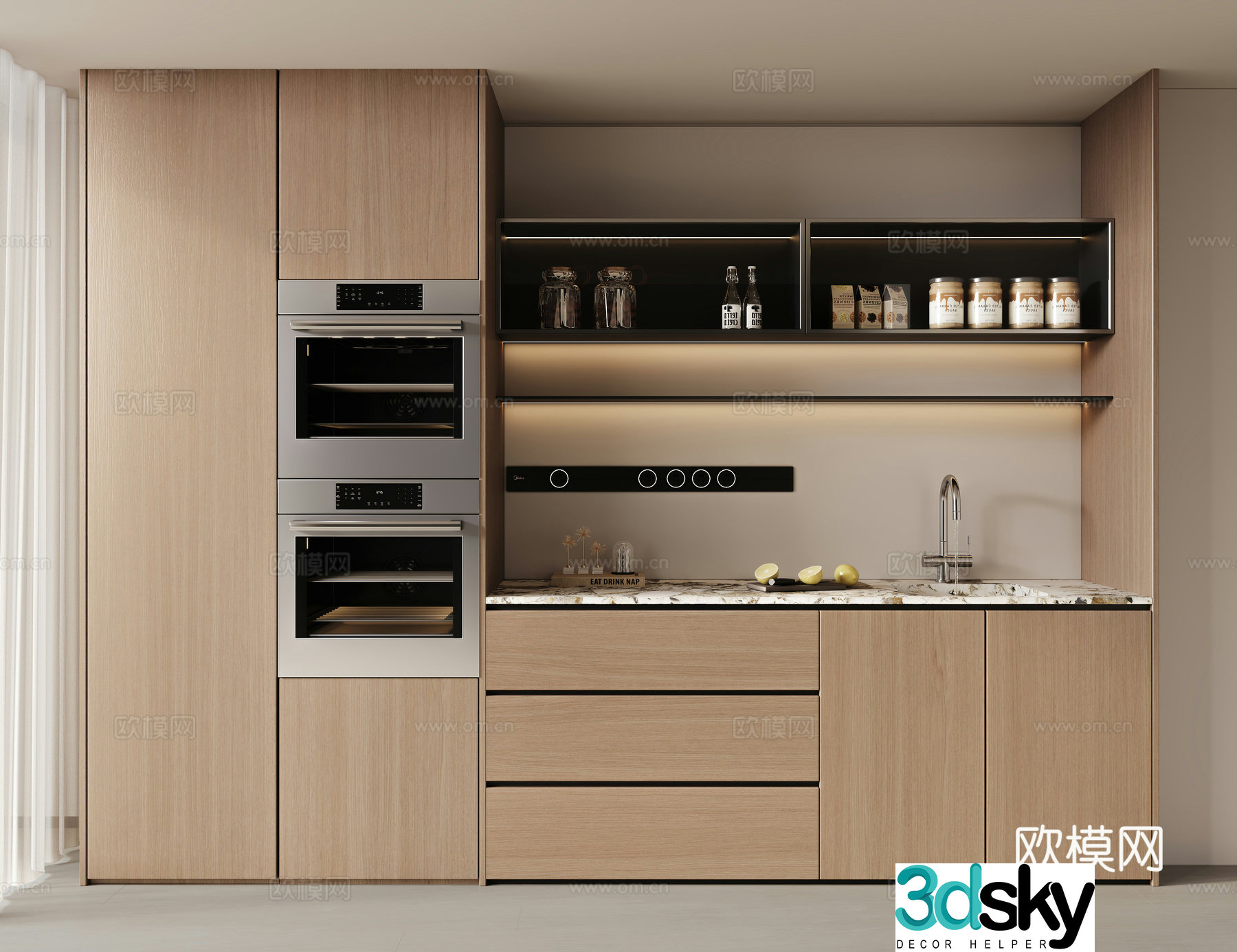 Modern sideboard sideboard wine cabinet sideboard ornament sideboard oven 3d model