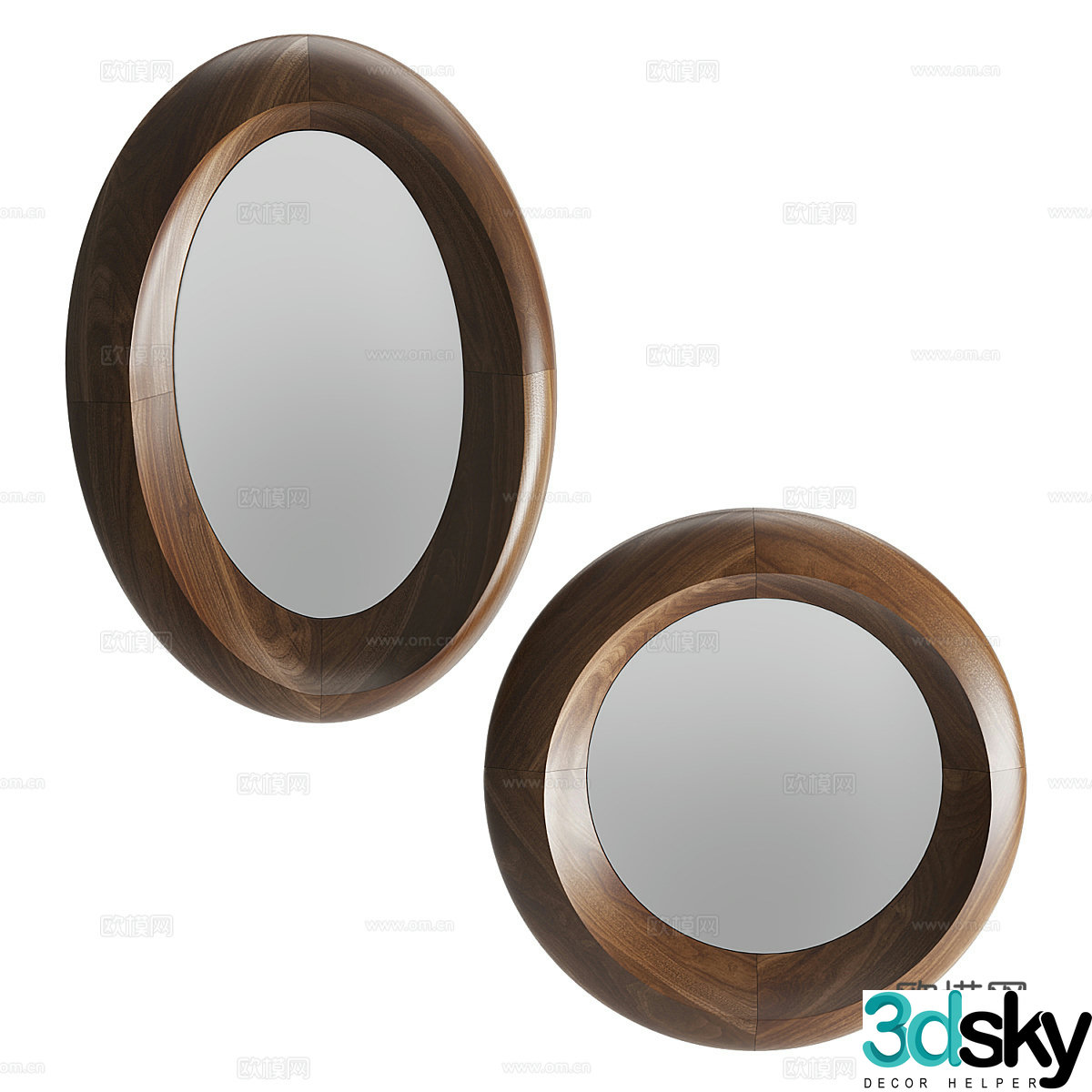 New Chinese style Wasabi decorative mirror 3D model