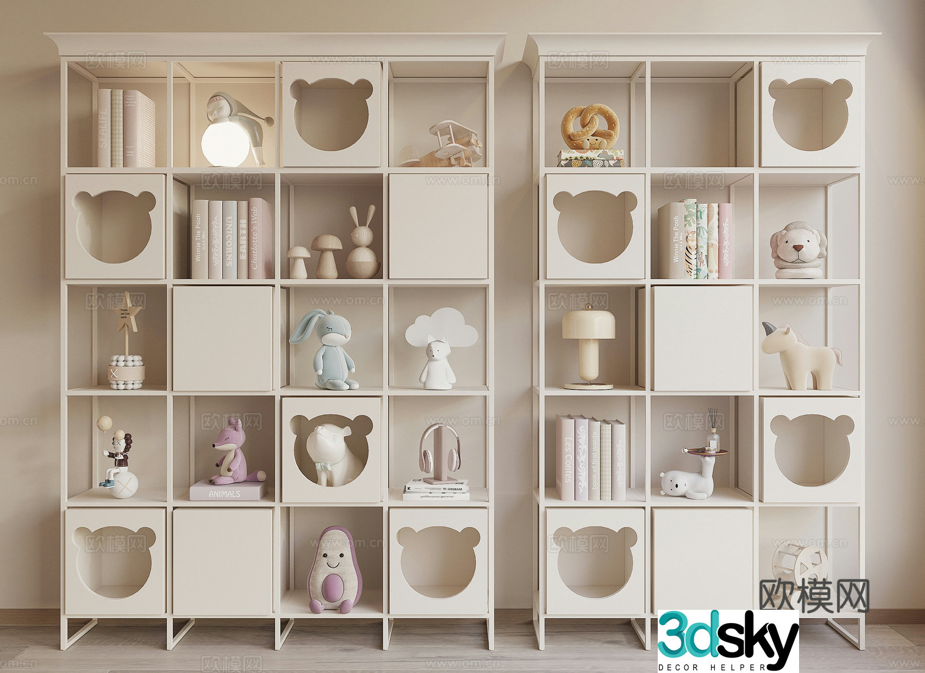Modern children’s shelf 3D model