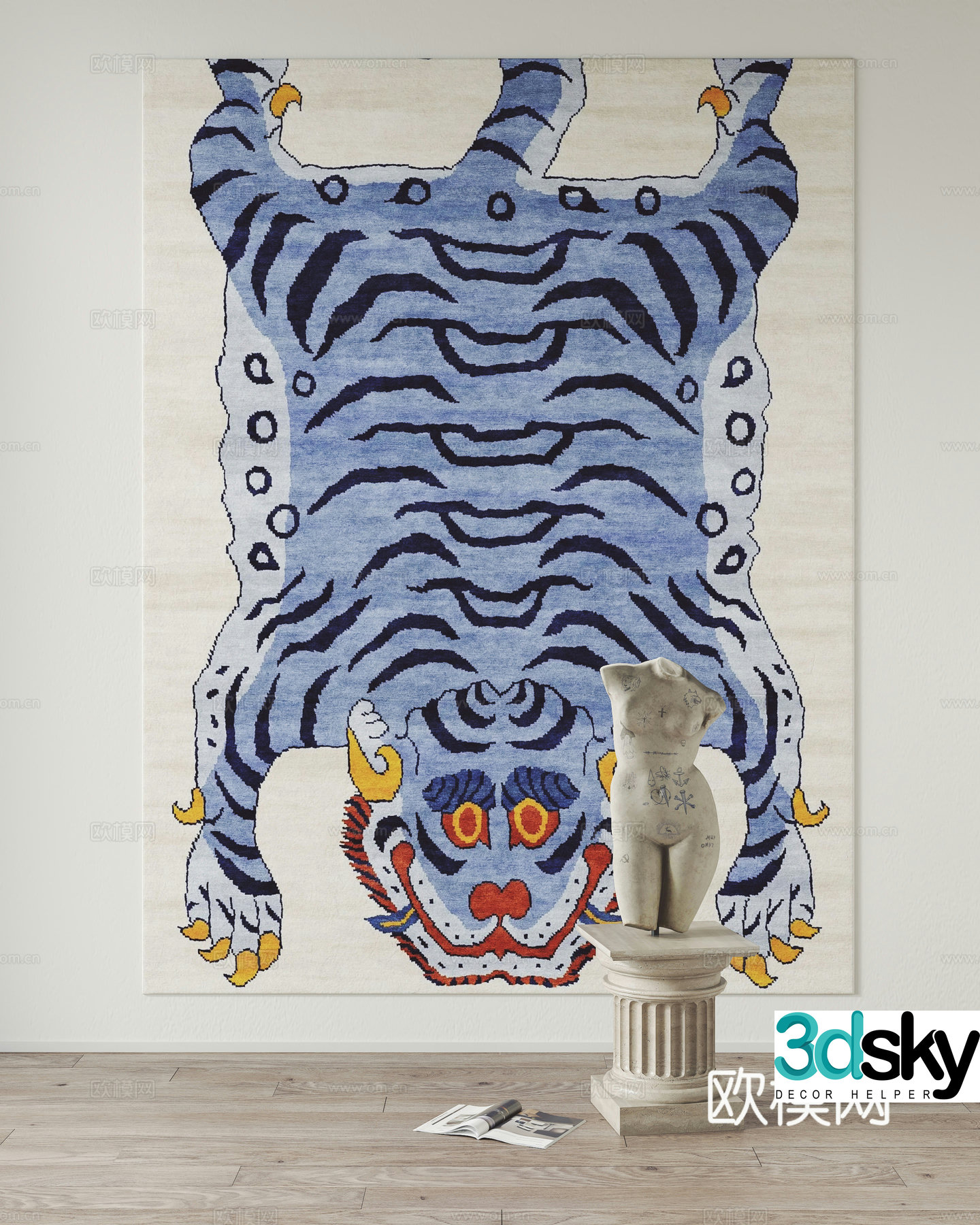 Modern carpet Fabric carpet Sculpture 3d model