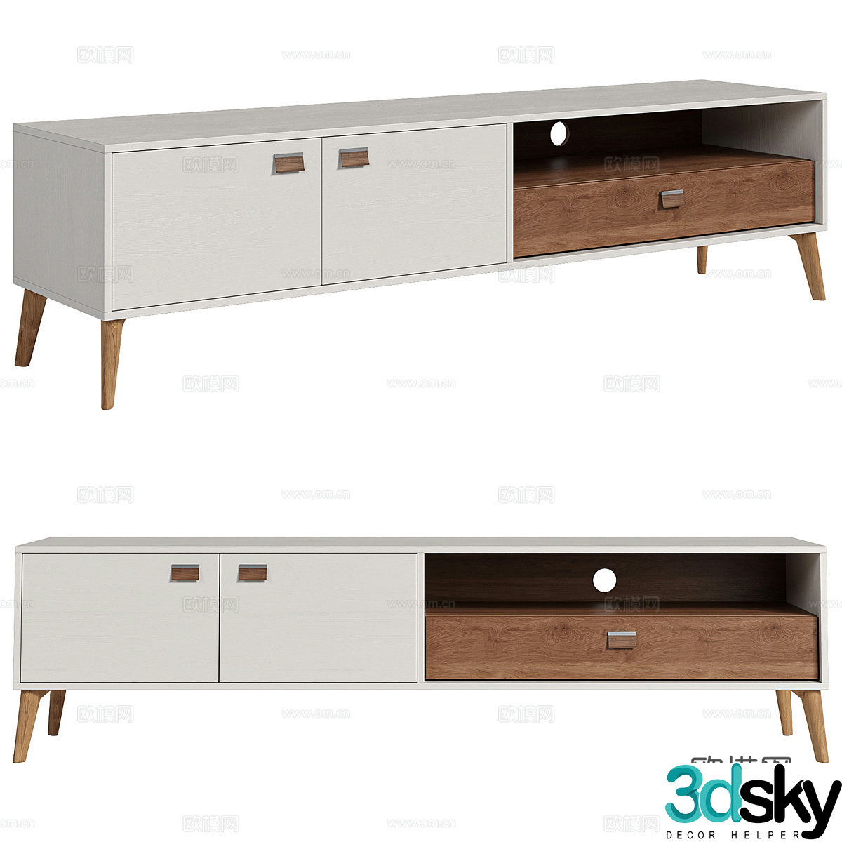Nordic log MAYER TV cabinet 3d model
