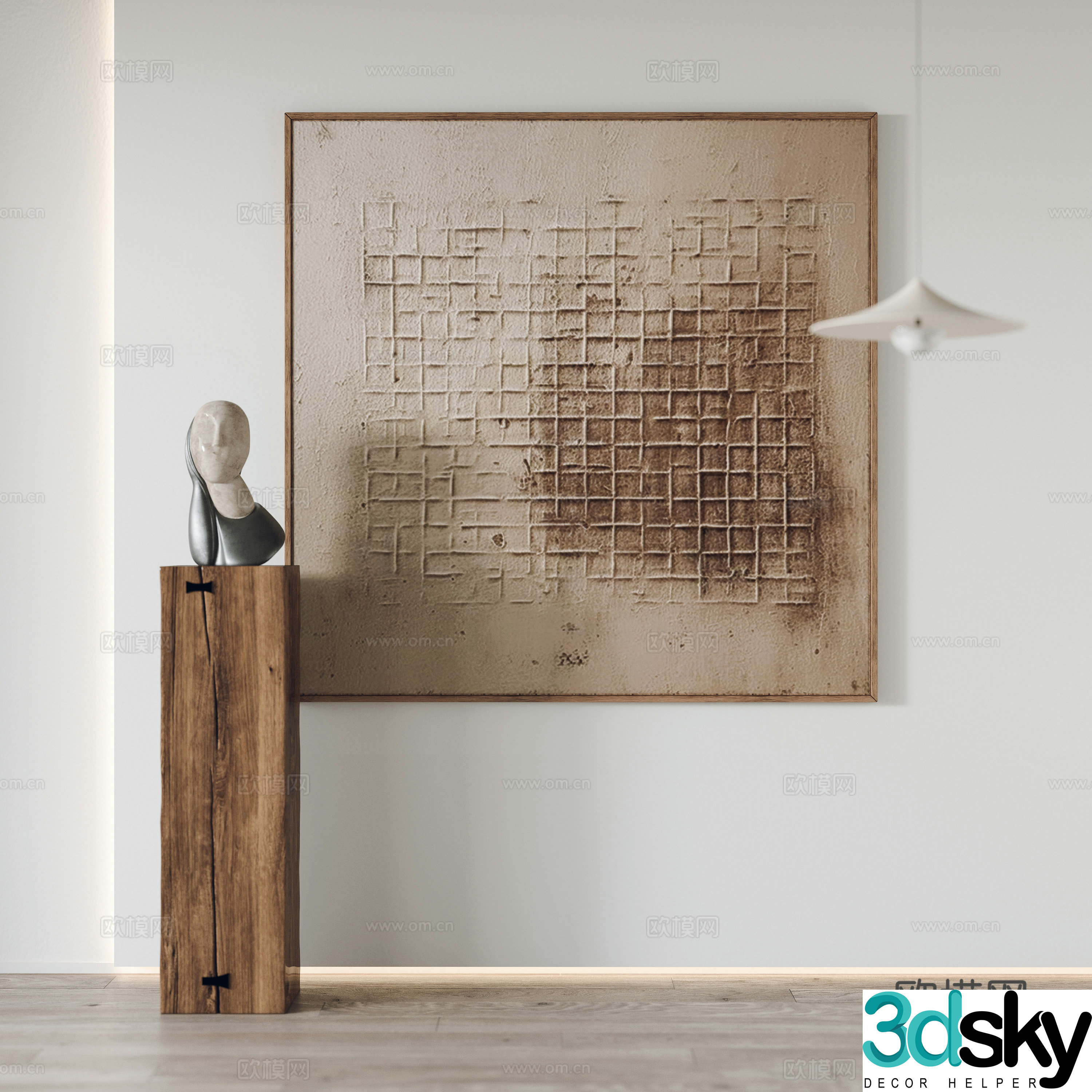 Modern decorative paintings hanging paintings sculptures chandeliers 3d model