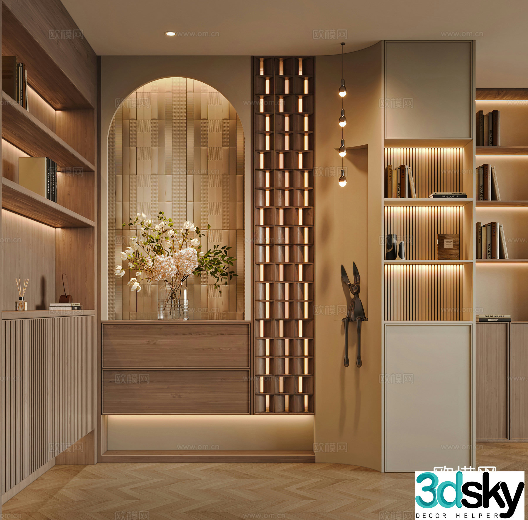 Middle-aged style entrance 3D model