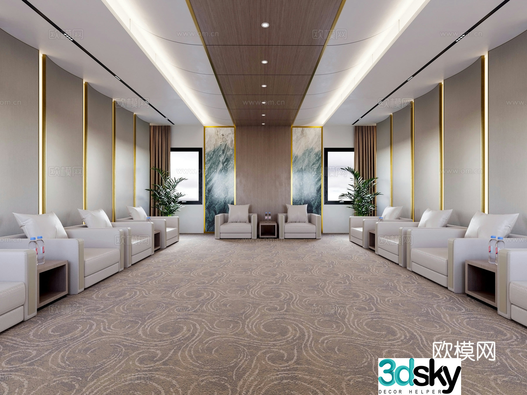 Reception room reception hall business negotiation 3D model