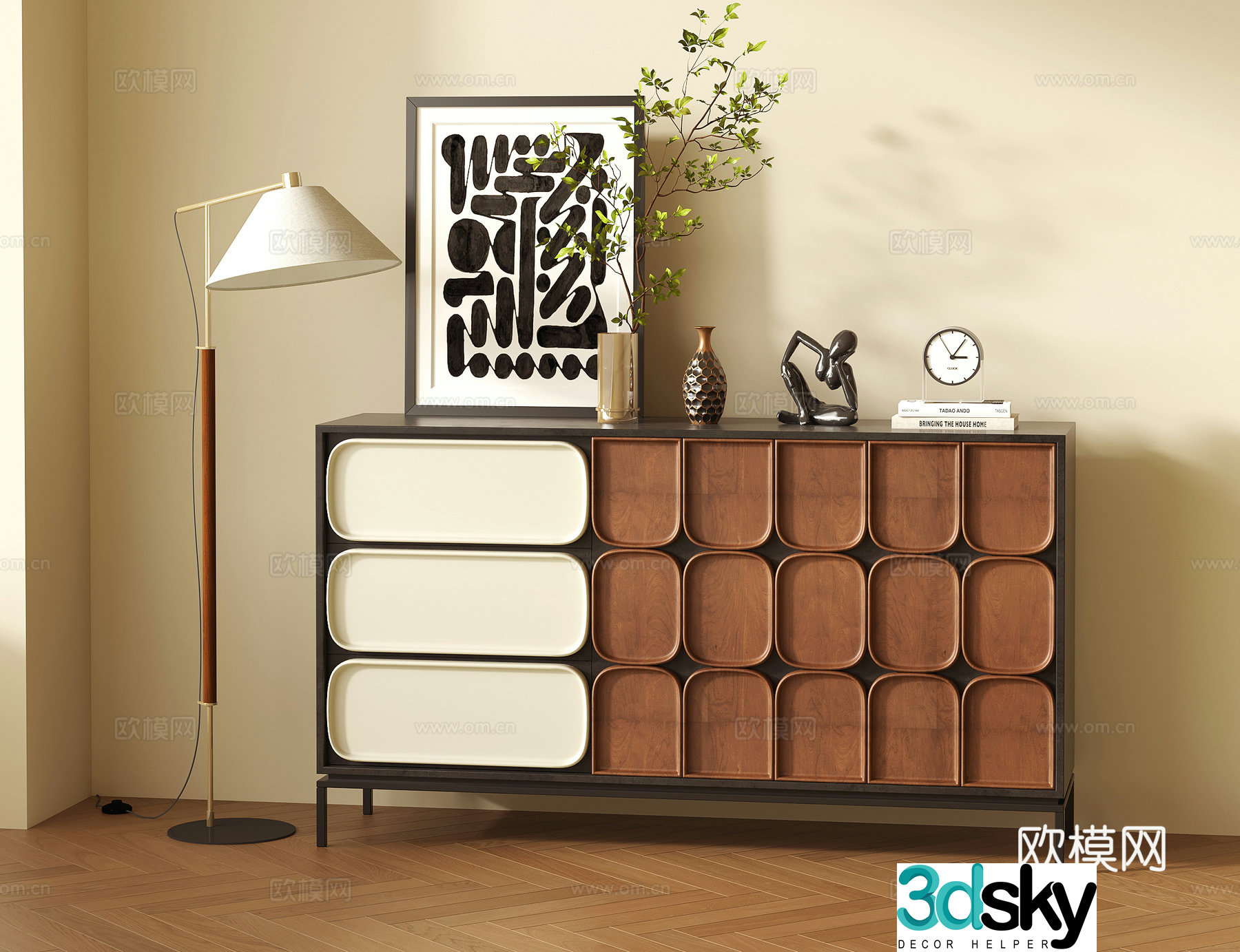 Modern porch cabinet side cabinet decorative cabinet end view cabinet low cabinet side cabinet storage cabinet accessories 3d model