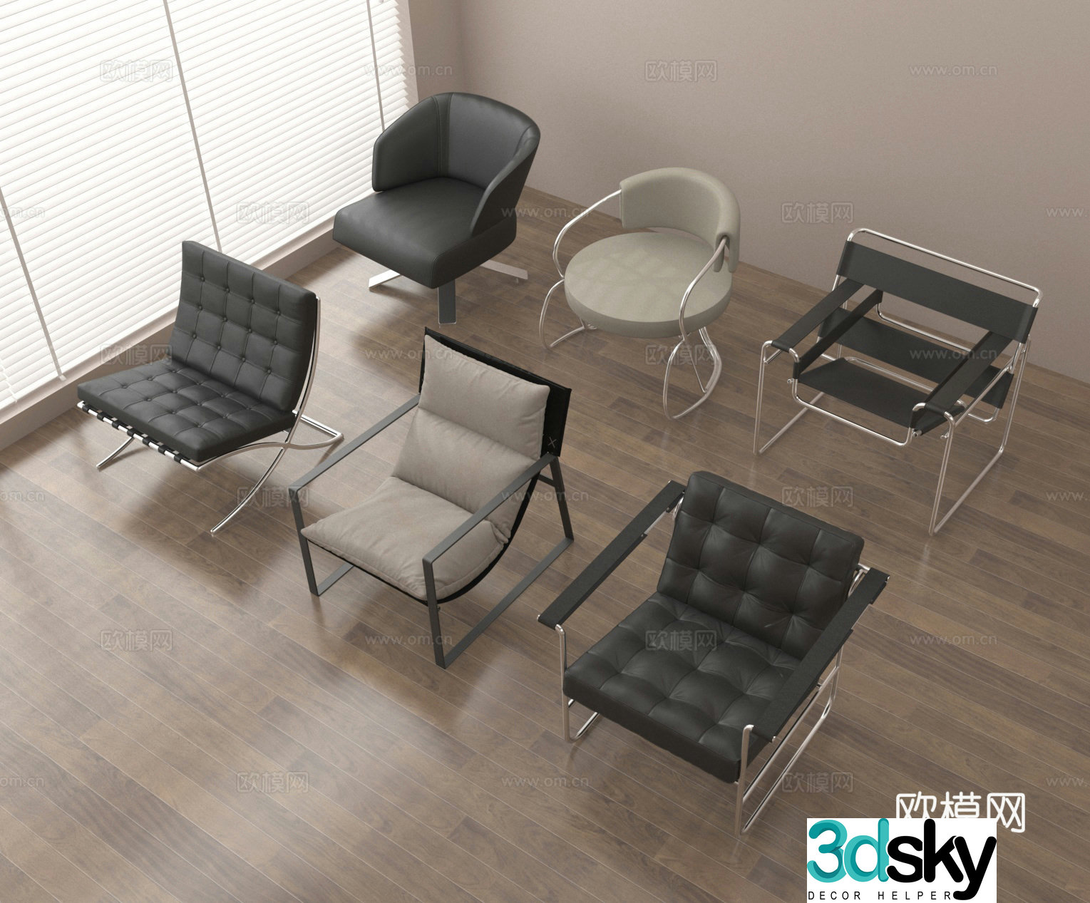Leisure chair casual sofa chair seat 3d model