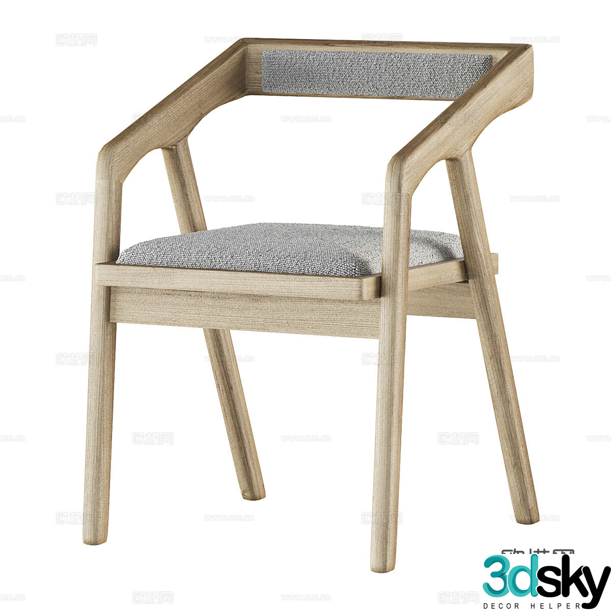 New Chinese Louis Fashion Dining Chair 3D Model