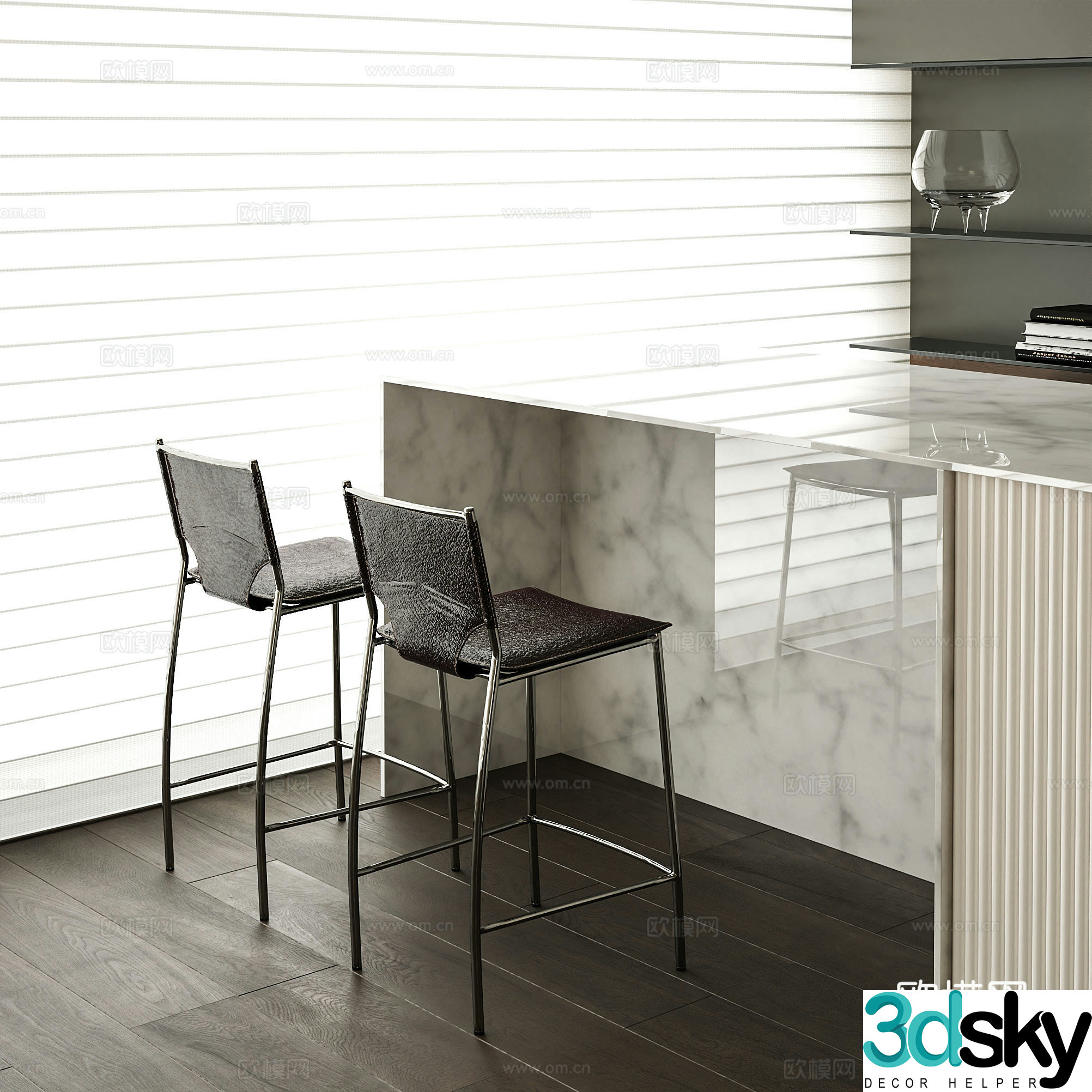 Modern bar chair 3d model