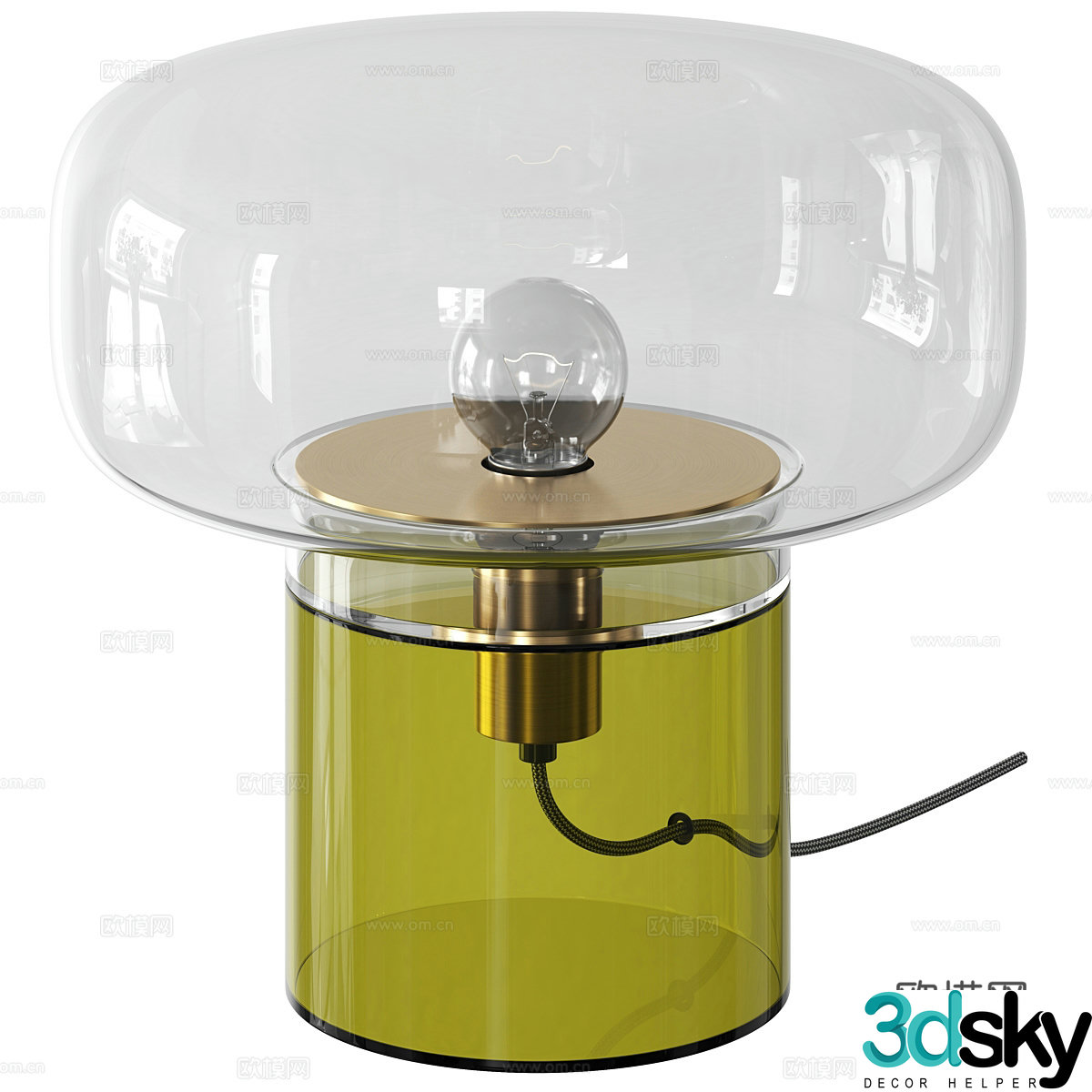 Modern Italian minimalist glass table lamp 3d model
