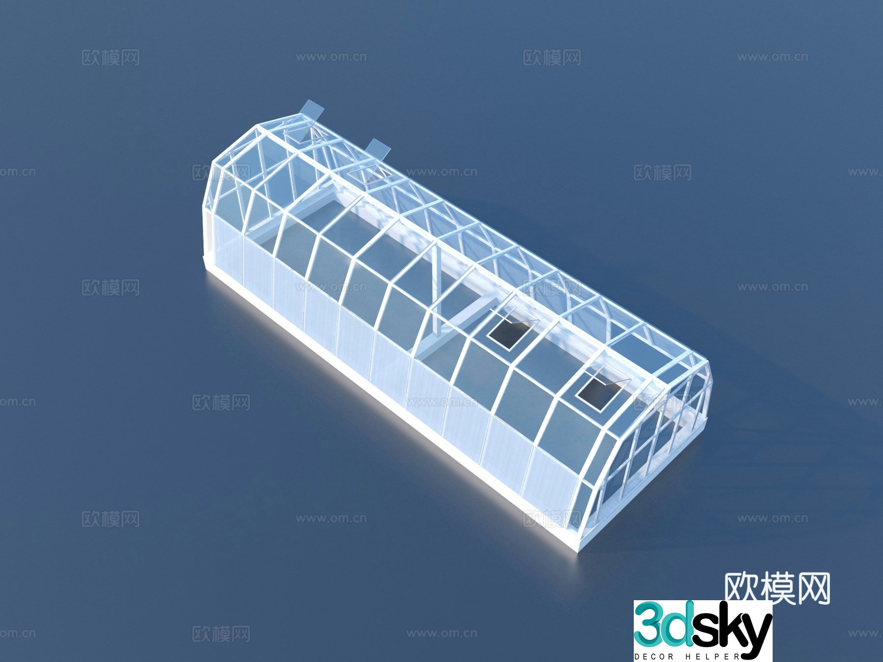 Greenhouse Glass House Glass Daylighting Top 3D Model